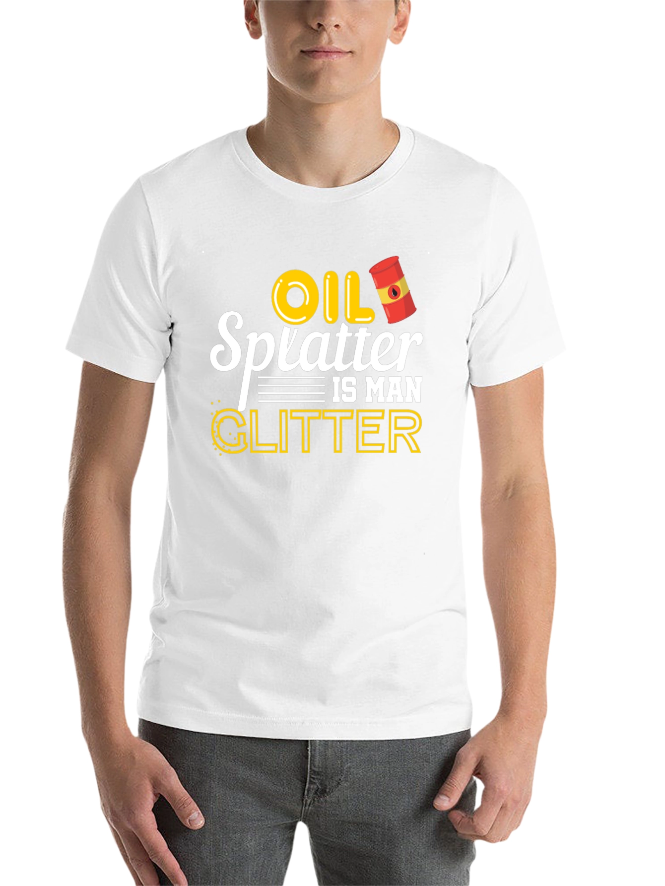 Black Oil Splatter is Man Glitter Graphic T-Shirt view 14