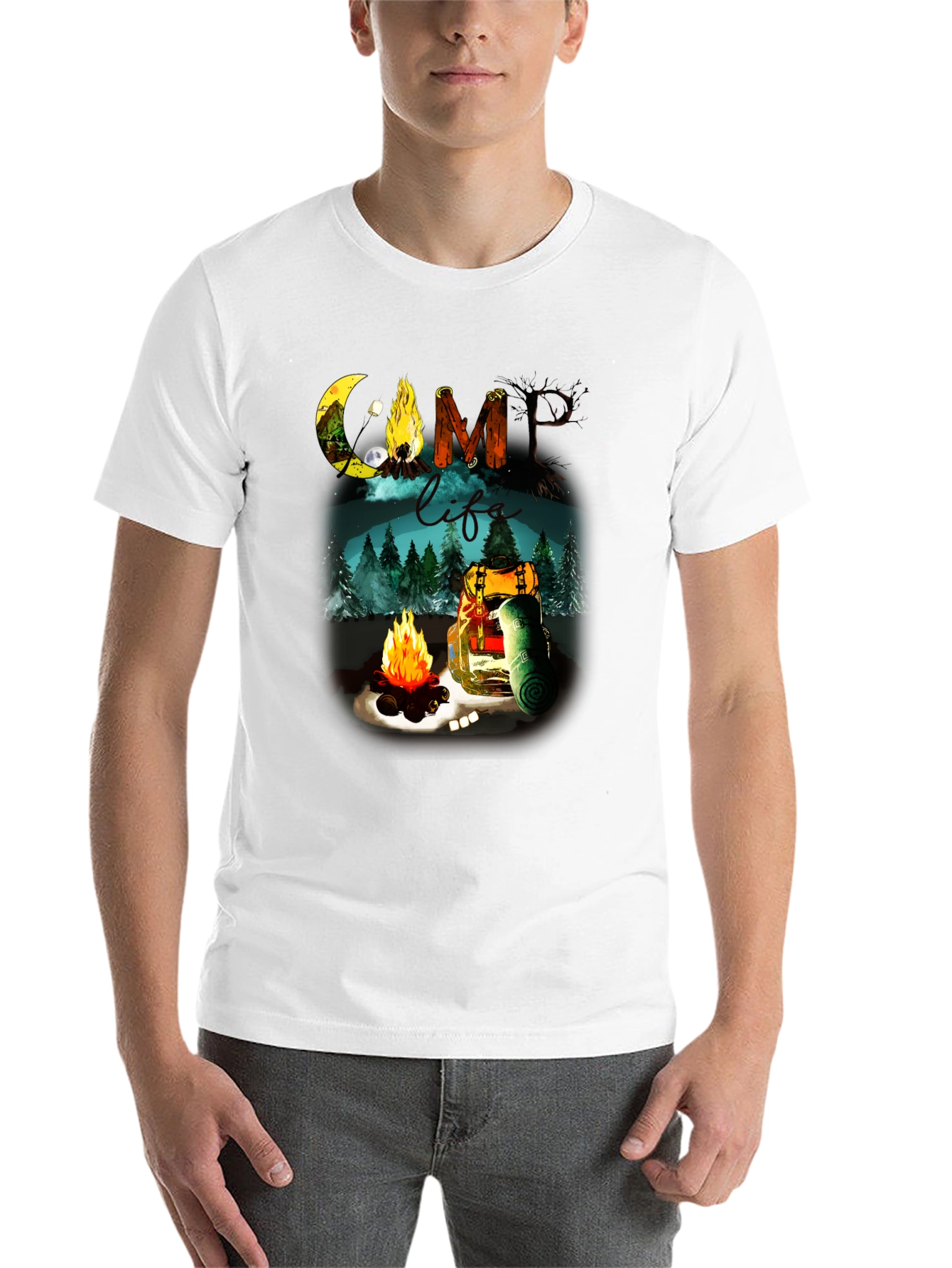 Black Camping Life Graphic Tee - Black Outdoor Adventure Shirt view 14