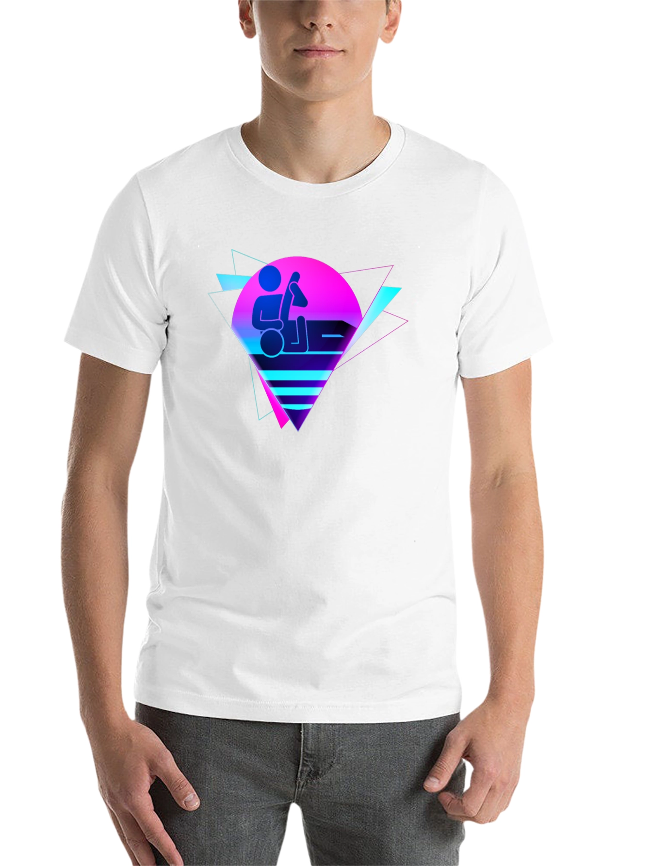 Black Retro Synthwave T-Shirt view 14
