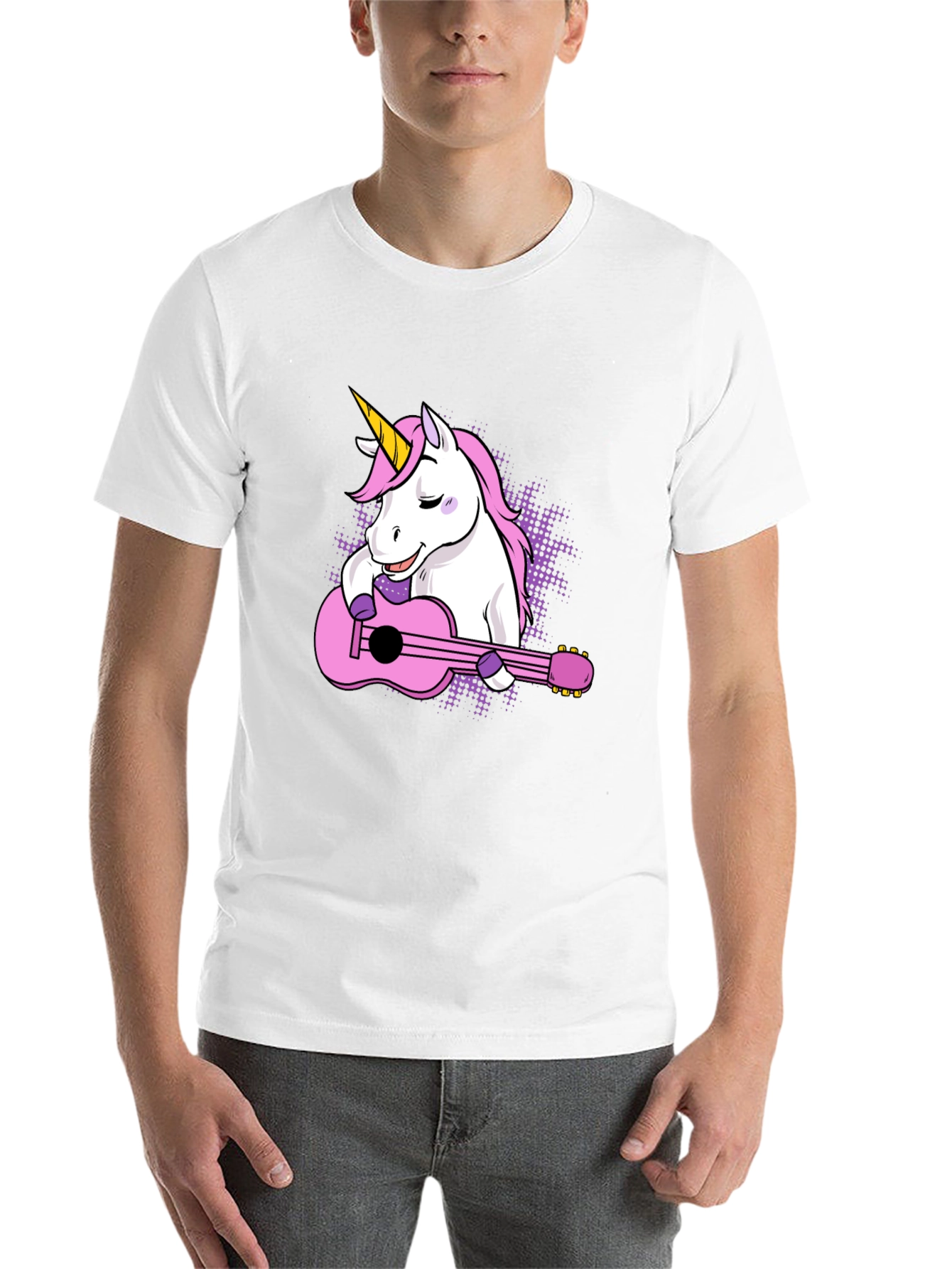 Black Unicorn Guitar T-Shirt - Cute Graphic Tee view 14