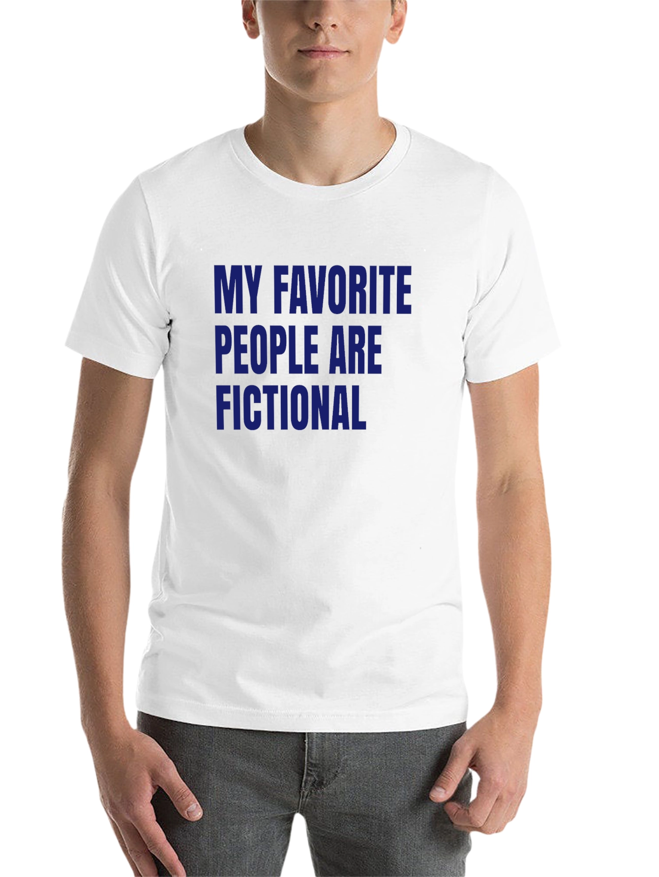 Black Fictional People T-Shirt - Novelty Slogan Tee view 14