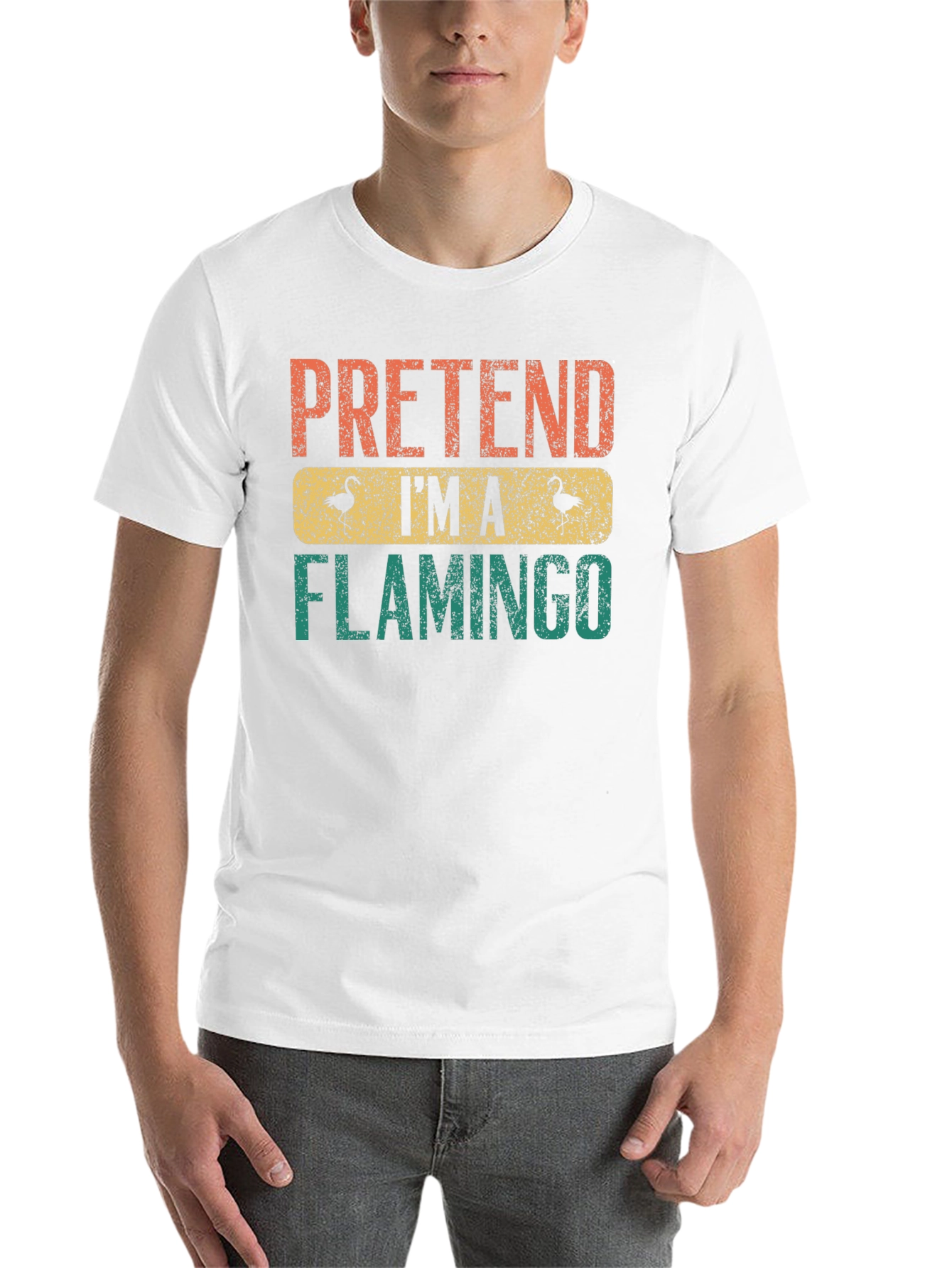 Black Pretend I'm a Flamingo T-Shirt view 14