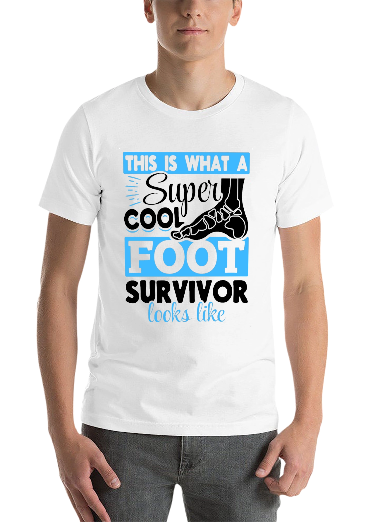 Black Super Cool Foot Survivor T-Shirt view 14