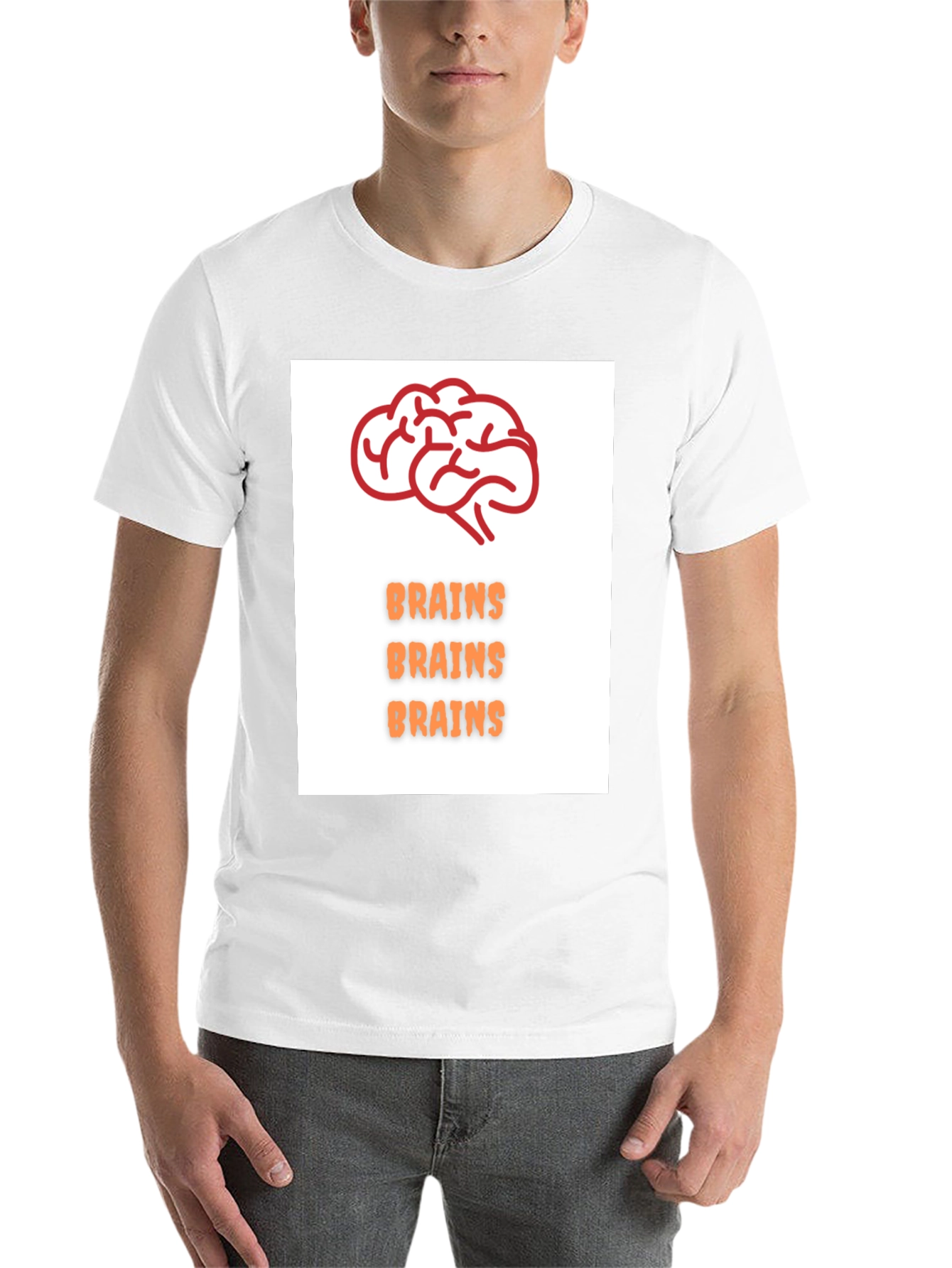 Black Brains T-Shirt - Black Crew Neck Tee view 14