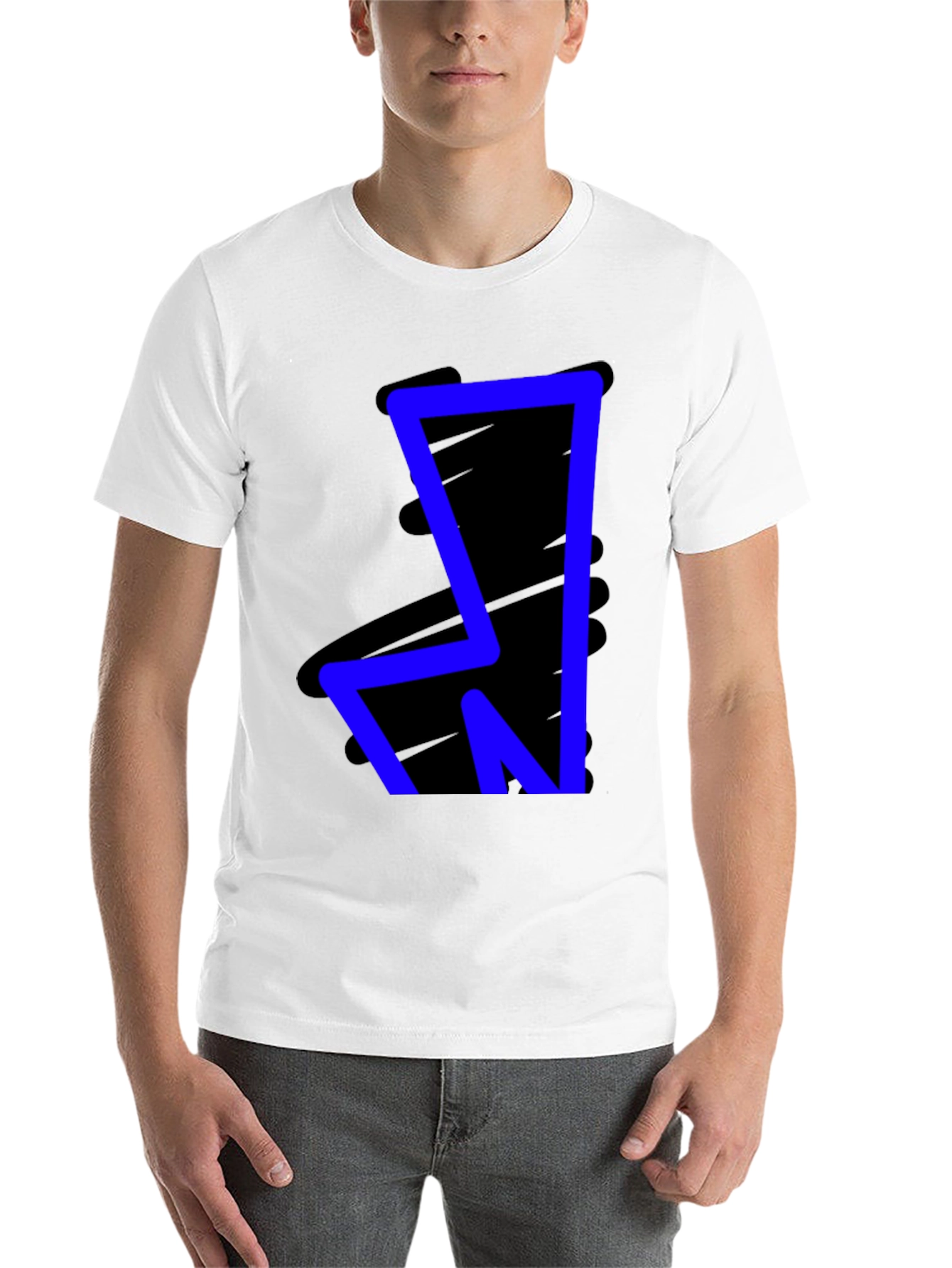 Black Bold Blue Graphic Tee - Modern Style view 14