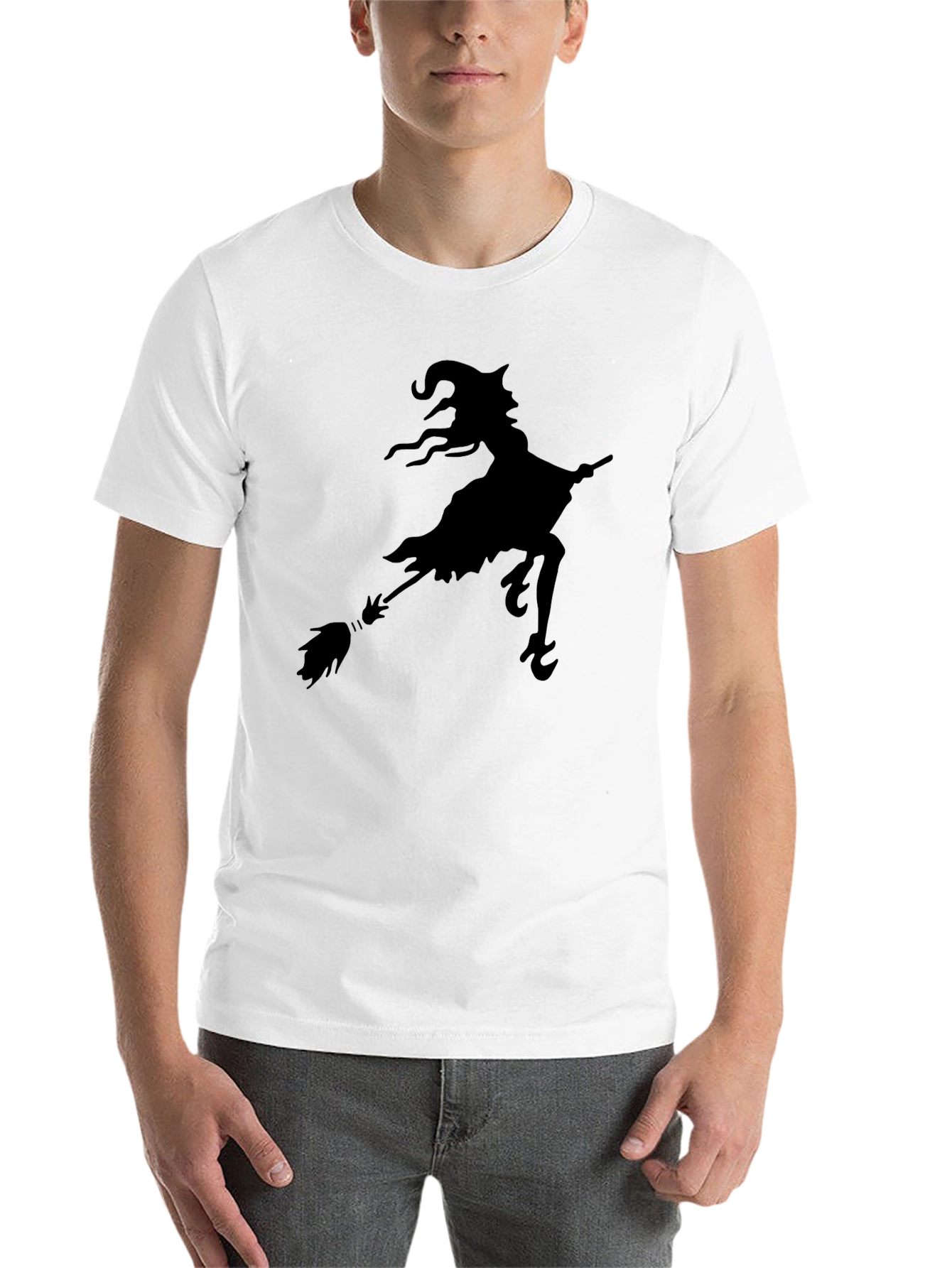 Black Witch Silhouette T-Shirt - Halloween Tee view 14
