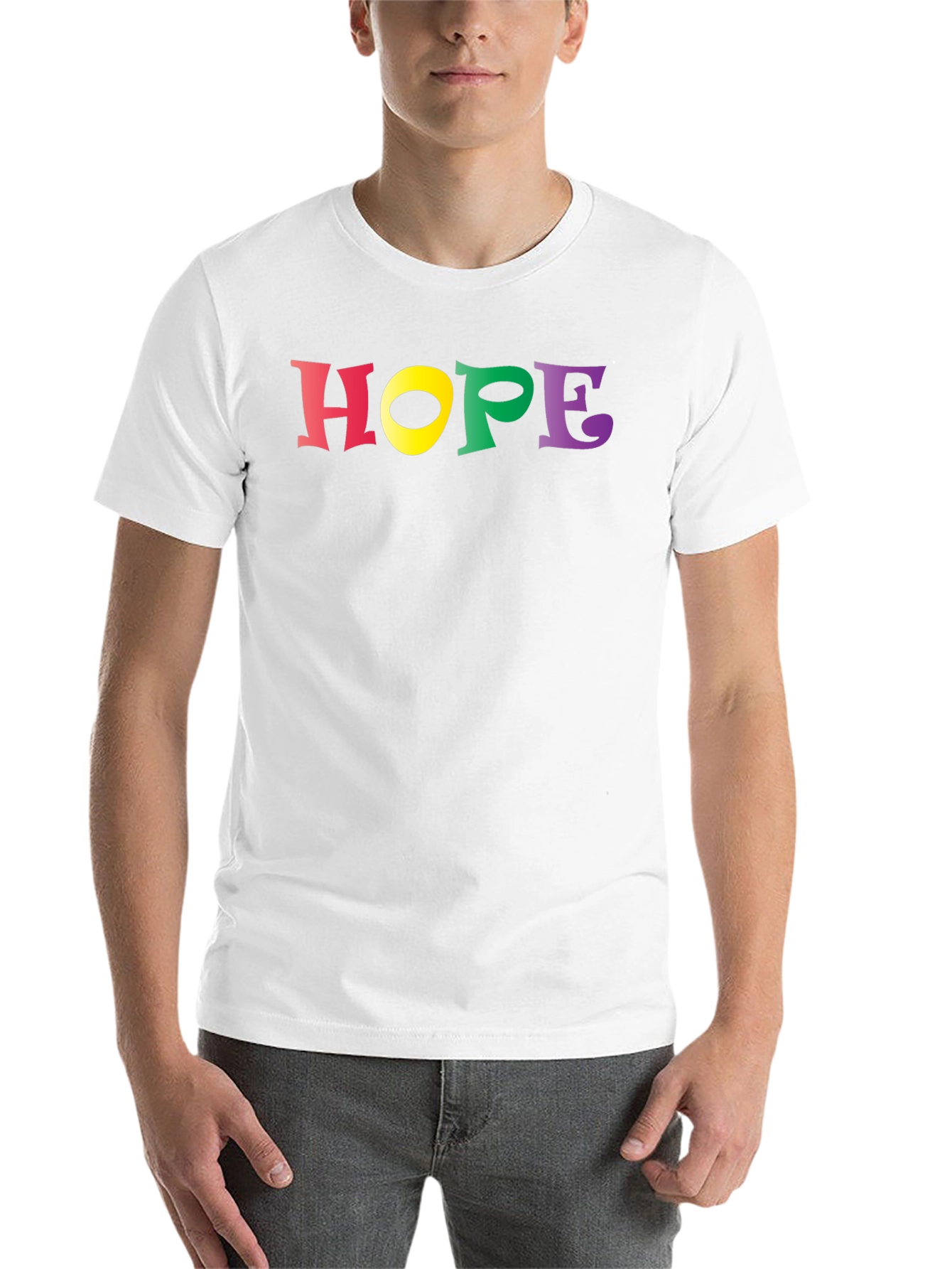Black Colorful 'Hope' Graphic Black T-Shirt view 14