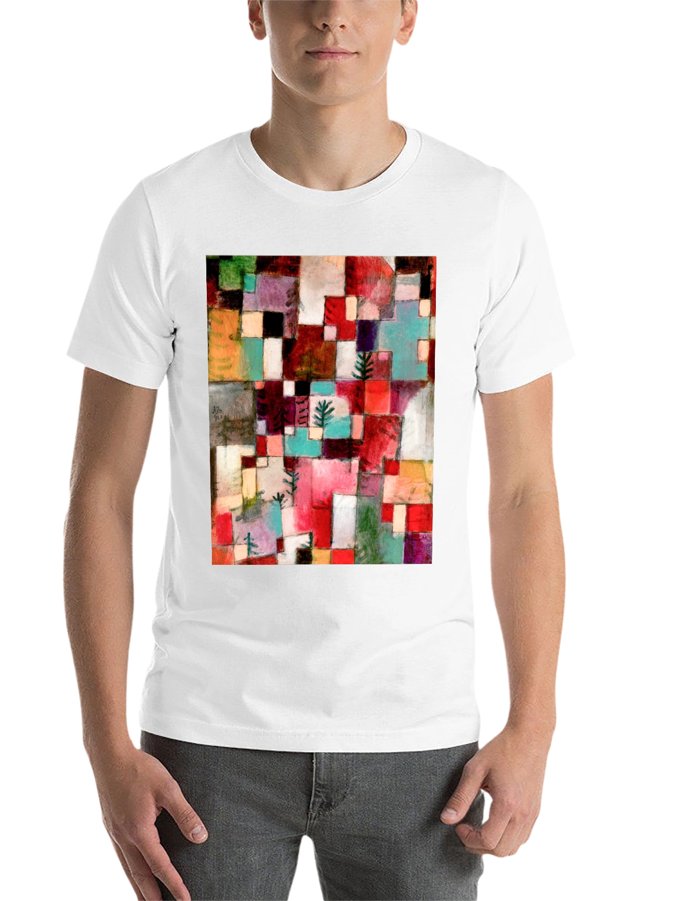 Black Abstract Art T-Shirt: Geometric Design view 14