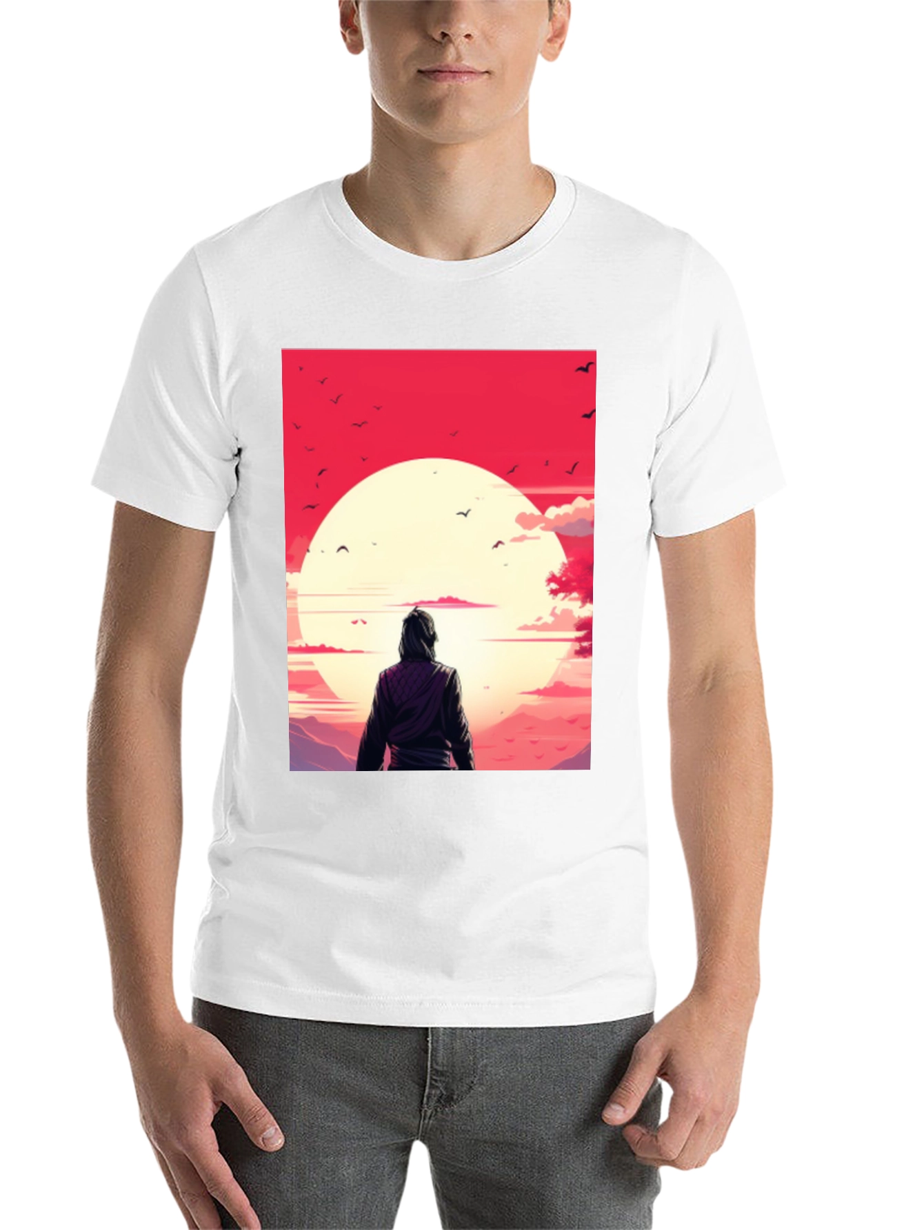 Black Sunset Graphic Tee - Black Casual T-Shirt view 14
