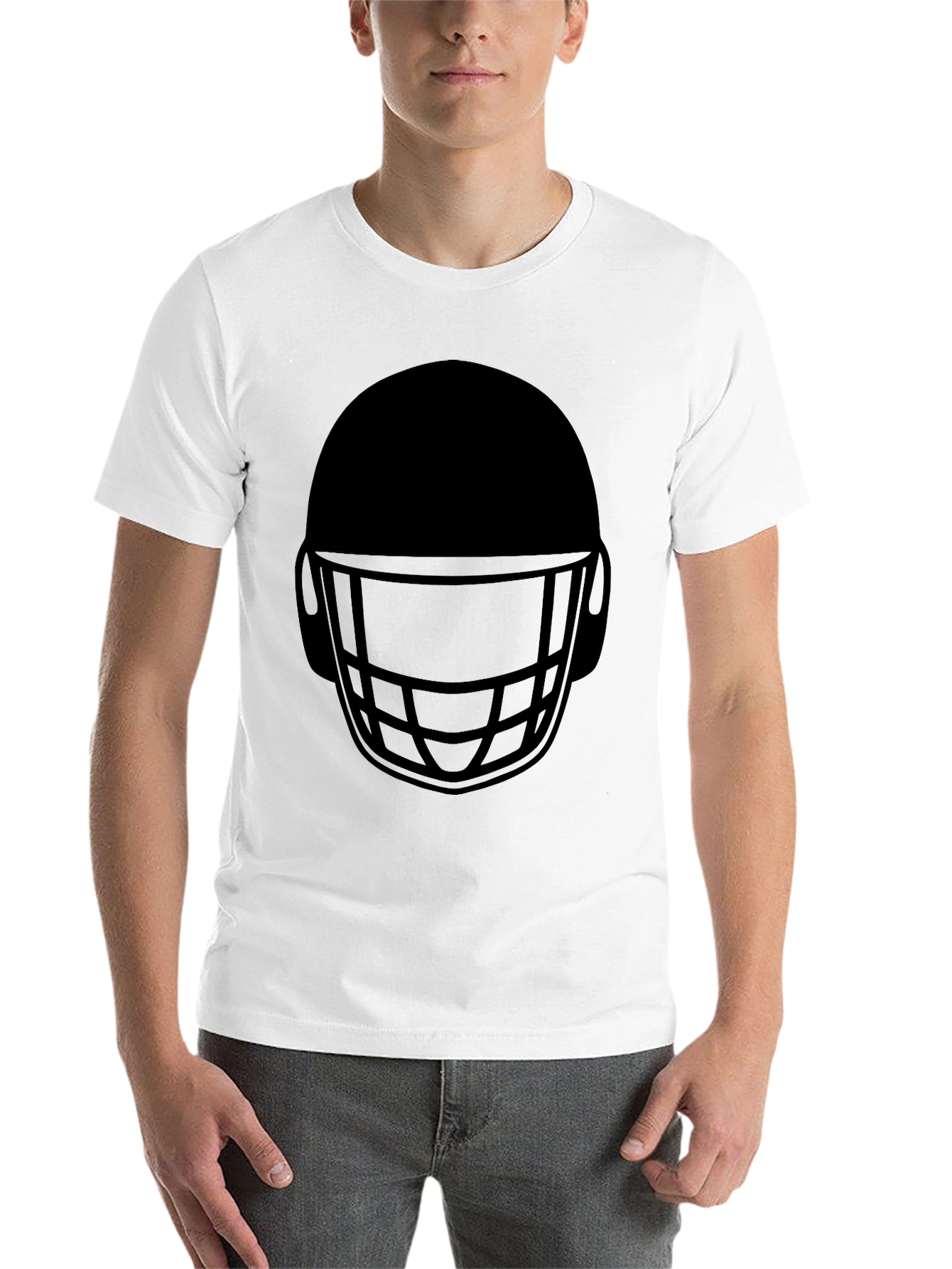 Black Football Helmet Graphic T-Shirt view 14