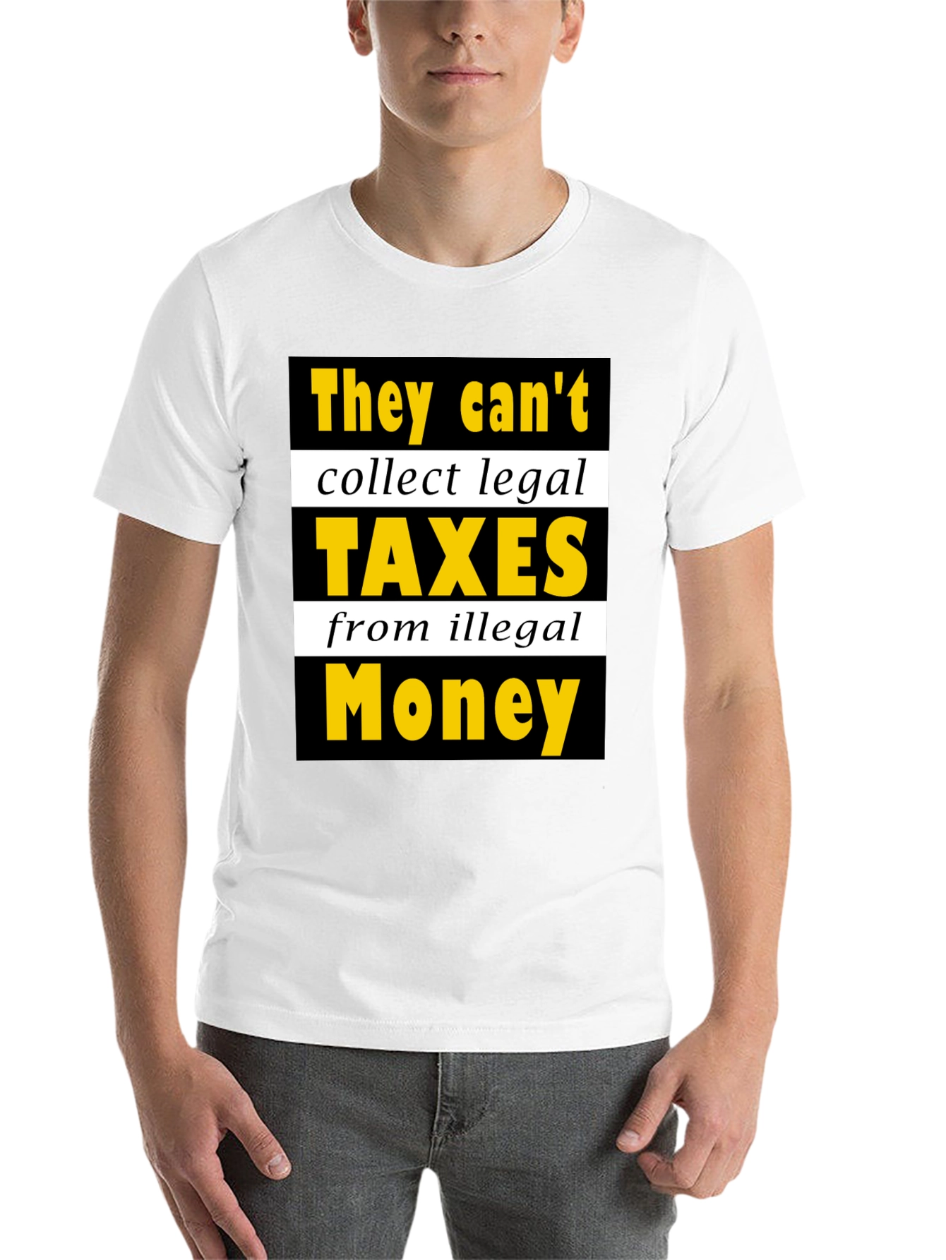 Black Humorous "Taxes from Illegal Money" Graphic Tee view 14