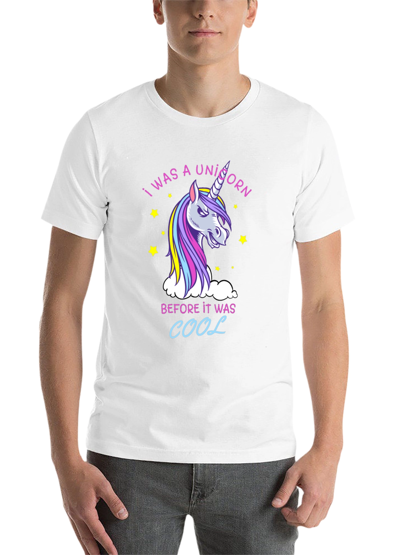 Black I Was a Unicorn T-Shirt - Funny Graphic Tee view 14