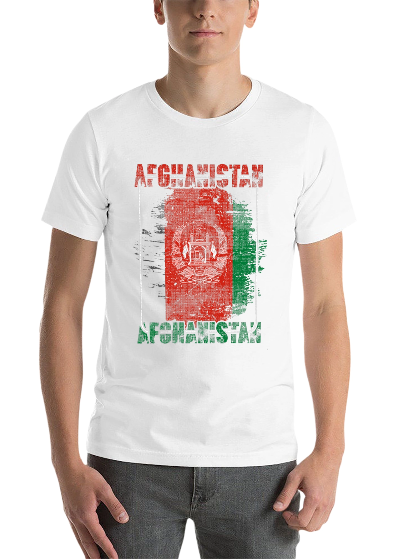 Black Afghanistan Flag Graphic T-Shirt view 14