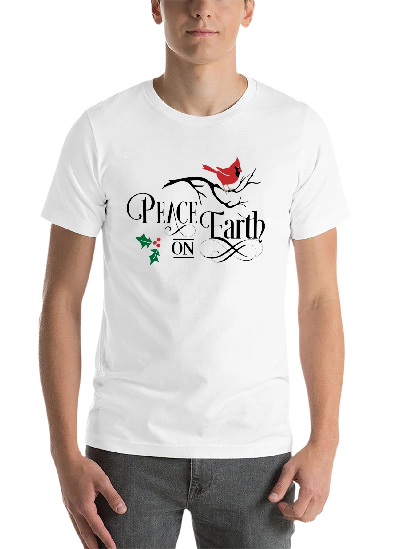 Black Peace On Earth Cardinal Graphic Tee view 14