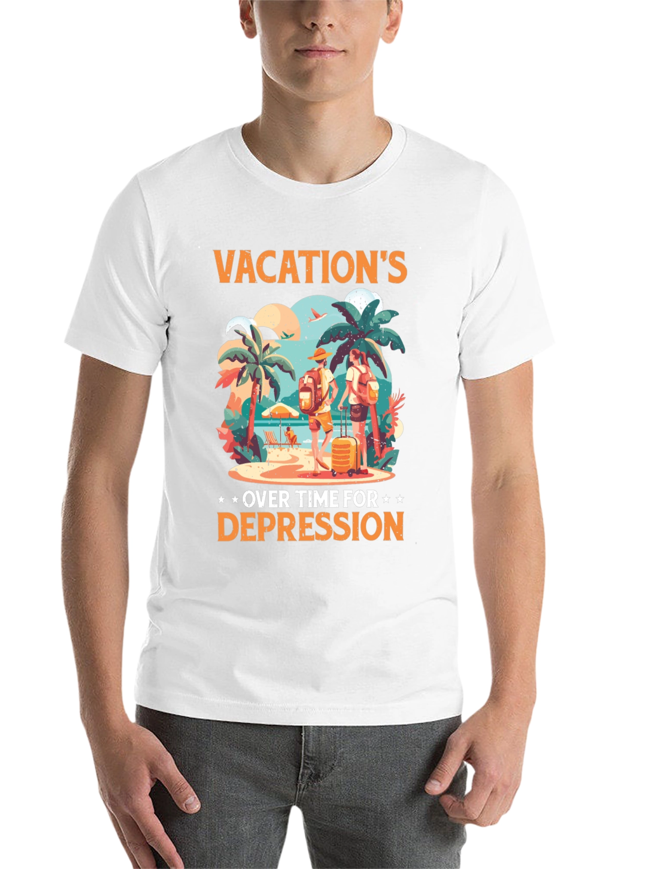 Black Vacation's Over Funny T-Shirt view 14