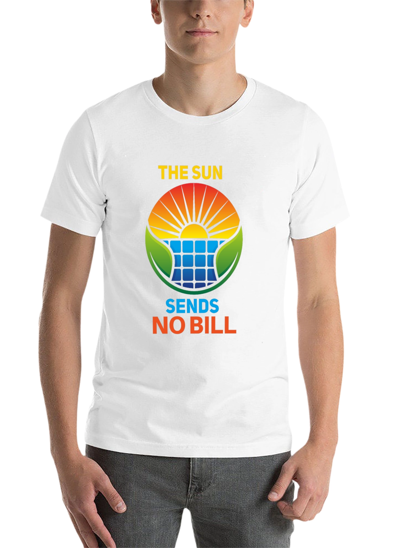 Black Eco-Friendly "The Sun Sends No Bill" Solar Energy T-Shirt view 14