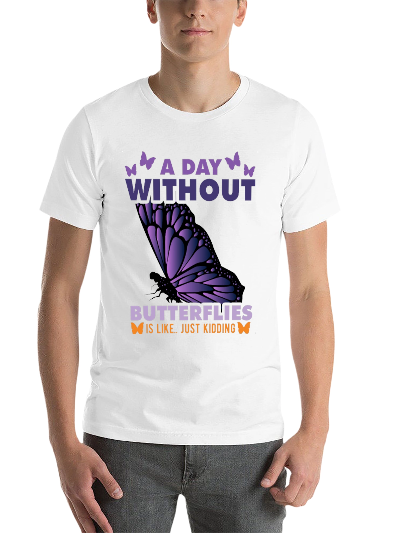 Black A Day Without Butterflies T-Shirt view 14