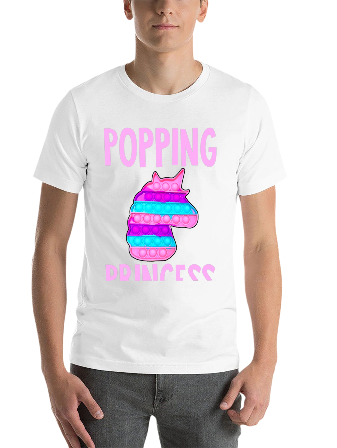 Black Popping Princess Unicorn Bubble Pop T-Shirt view 14