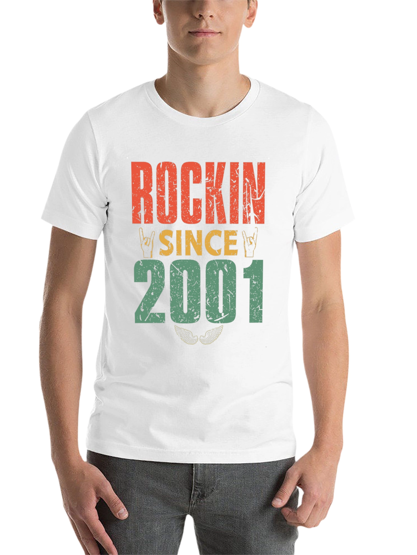 Black Rockin' Since 2001 Graphic T-Shirt view 14