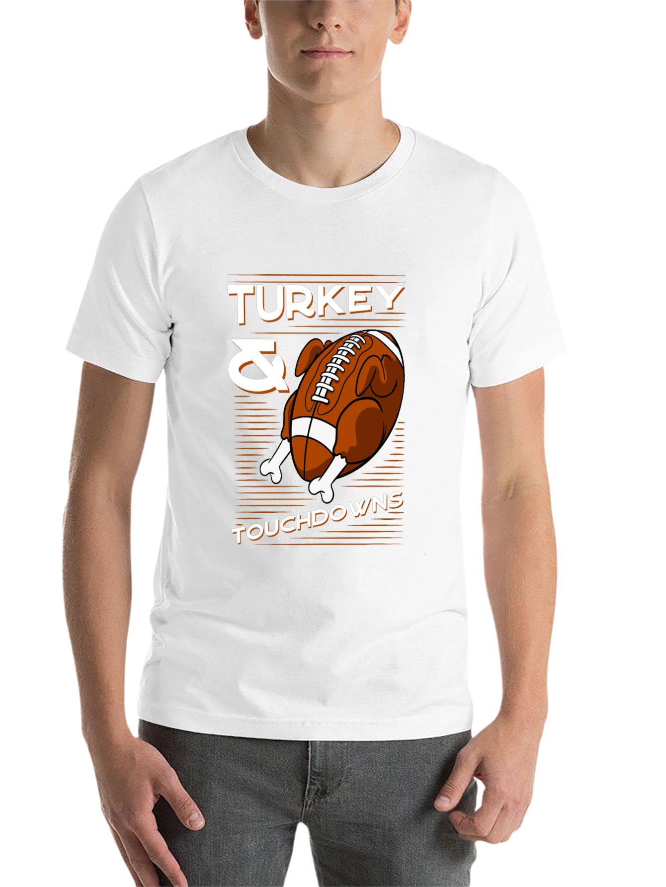 Black Turkey & Touchdowns Graphic T-Shirt view 14