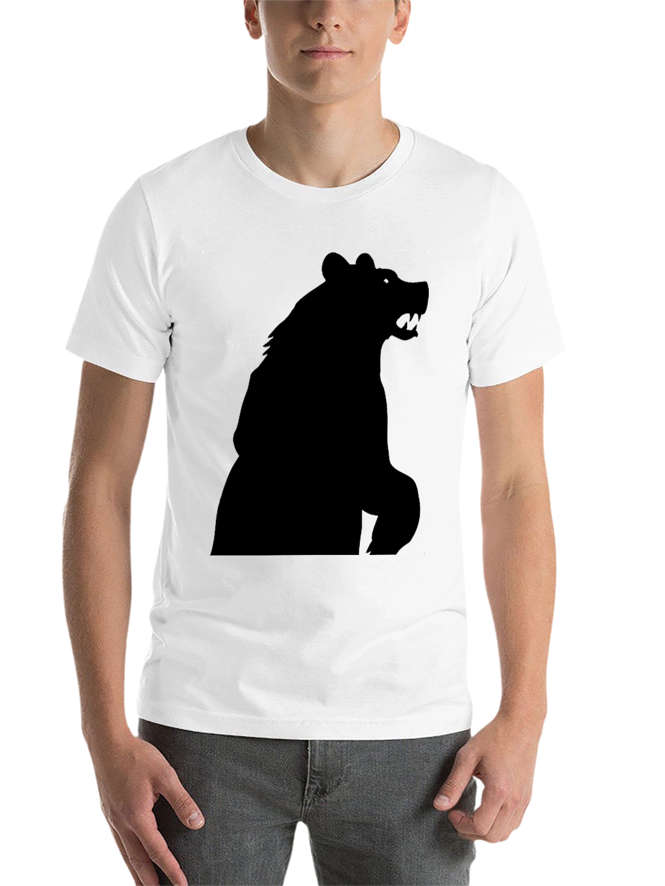 Black Black Bear Silhouette Graphic Tee - Men's Fashion view 14