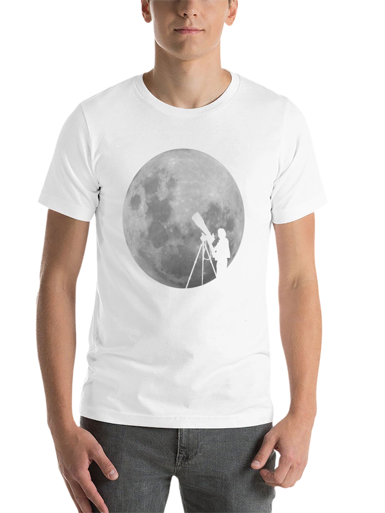 Black Moon Gazing Telescope Graphic T-Shirt view 14