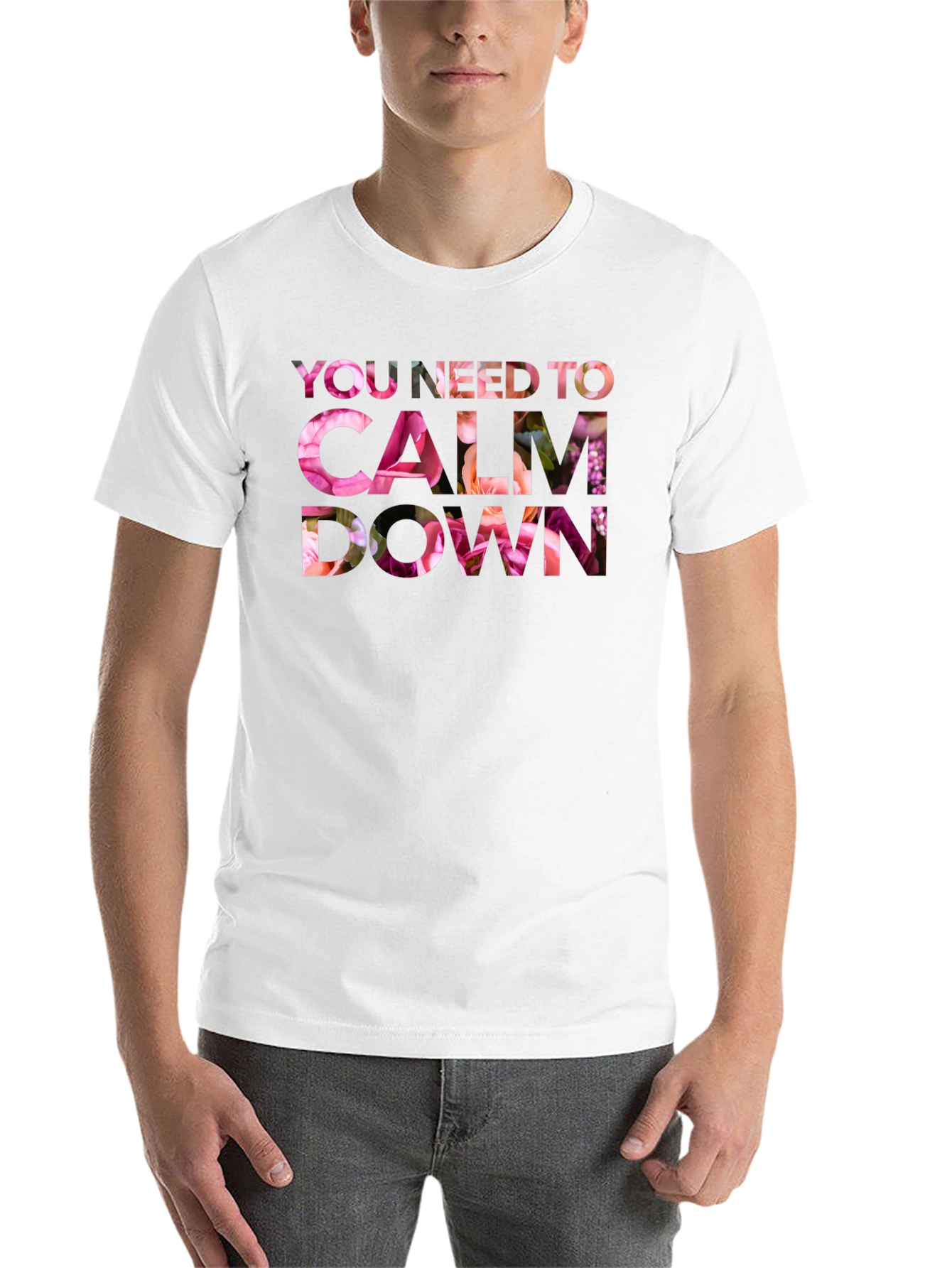 Black Floral Calm Down Graphic T-Shirt view 14