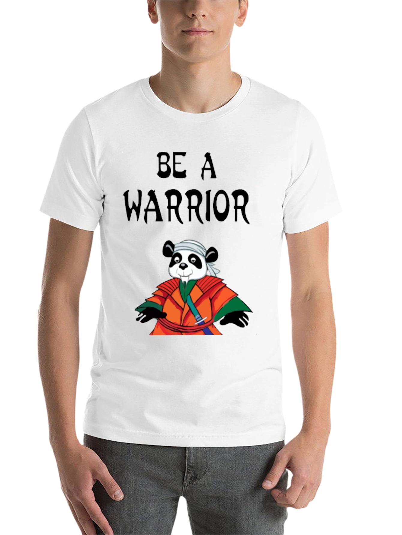 Black Be a Warrior Panda T-Shirt - Black view 14