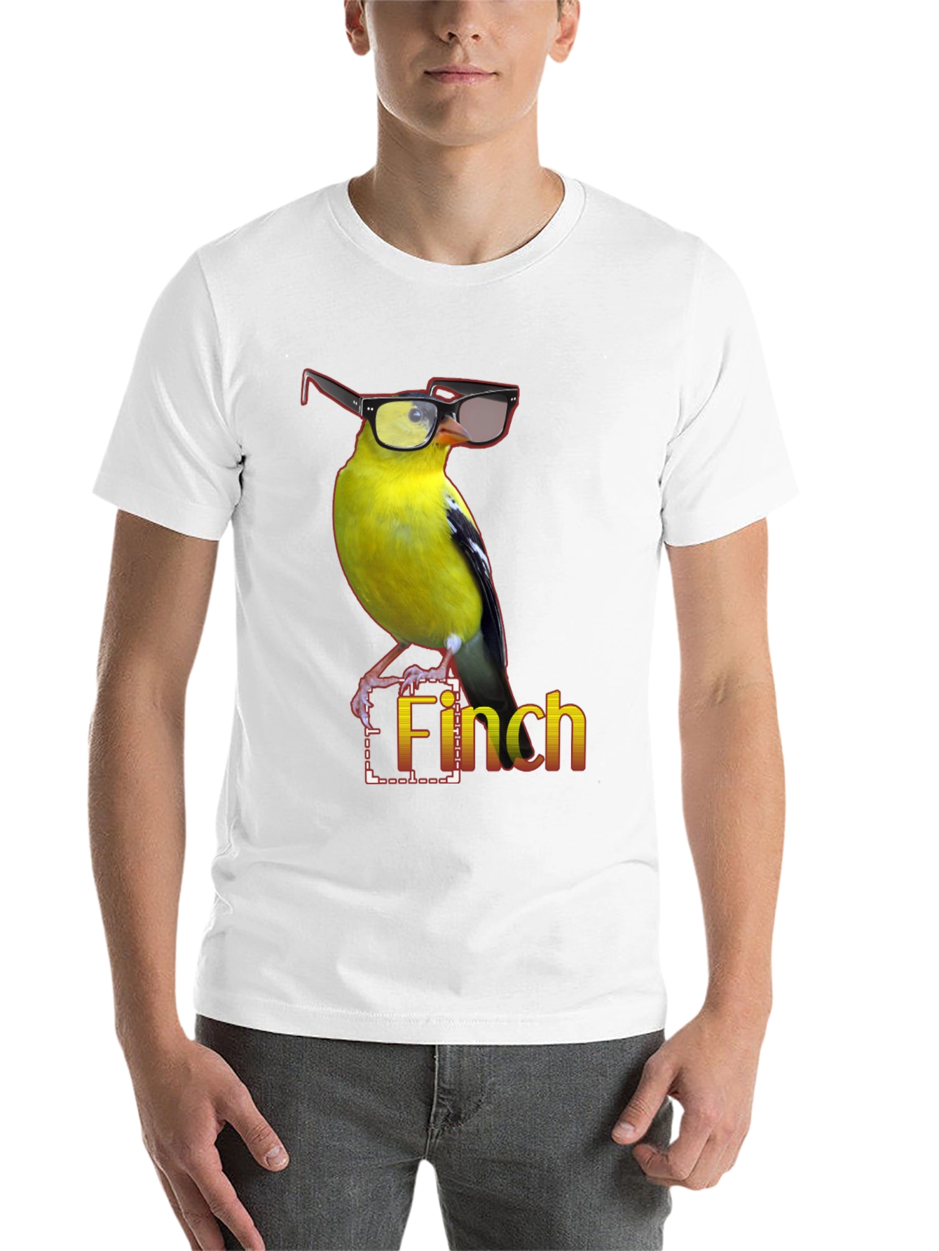 Black Stylish Finch Graphic Tee view 14