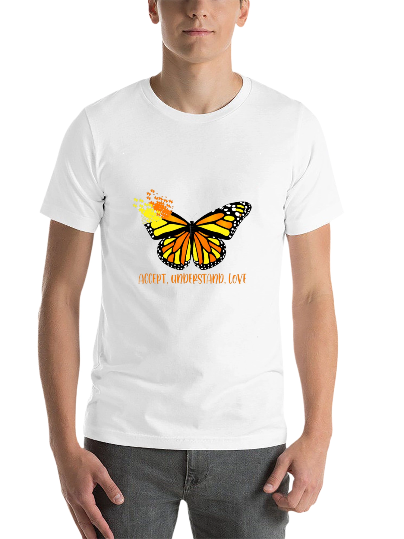 Black Accept, Understand, Love Butterfly Graphic Tee view 14