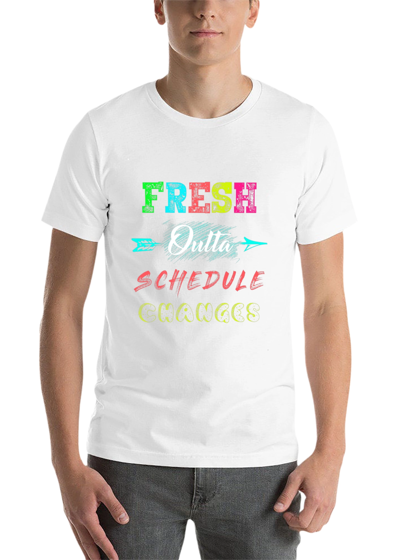 Black Fresh Outta Schedule Changes Graphic Tee view 14