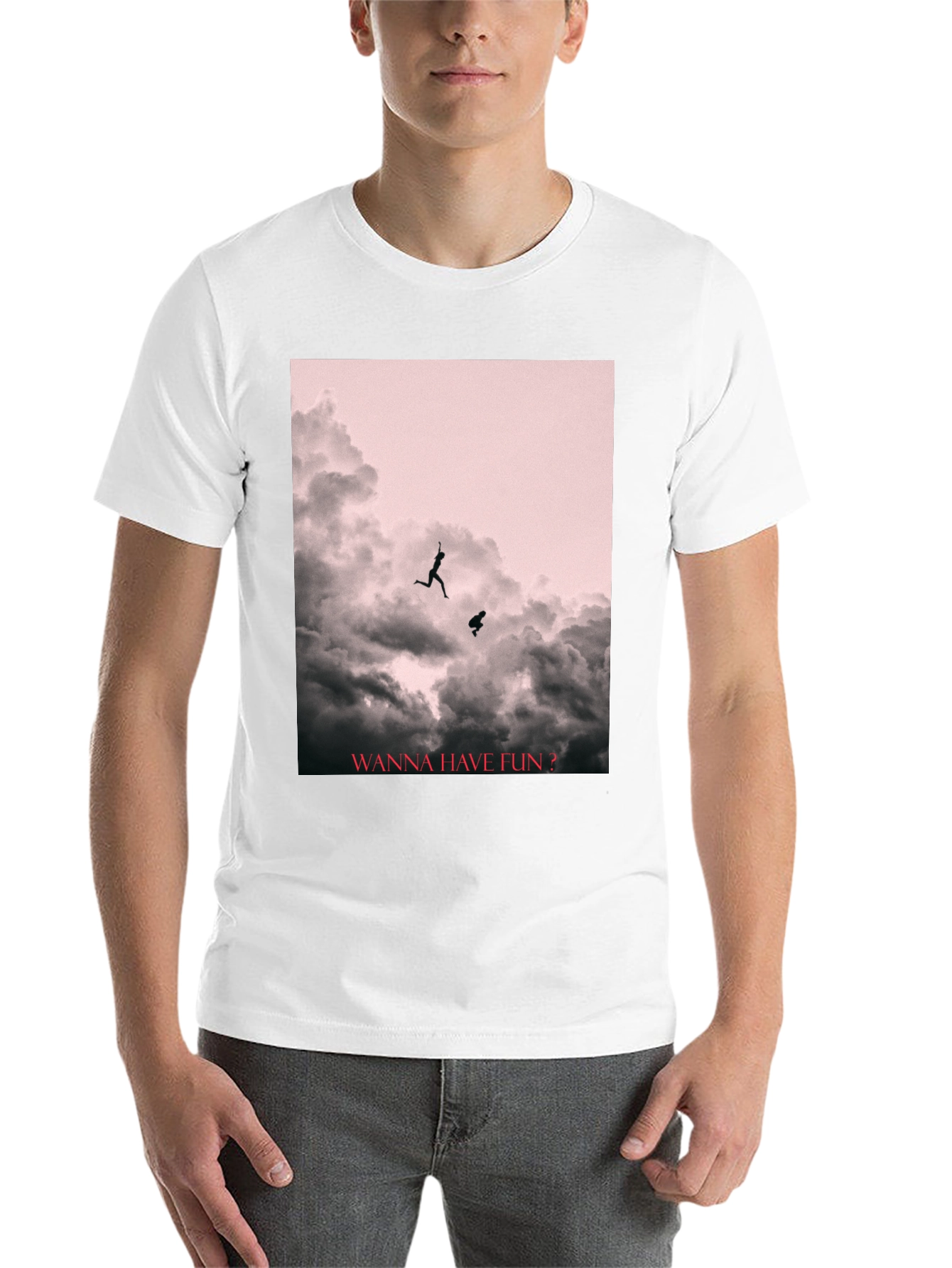 Black Fun Cloud Jump T-Shirt view 14