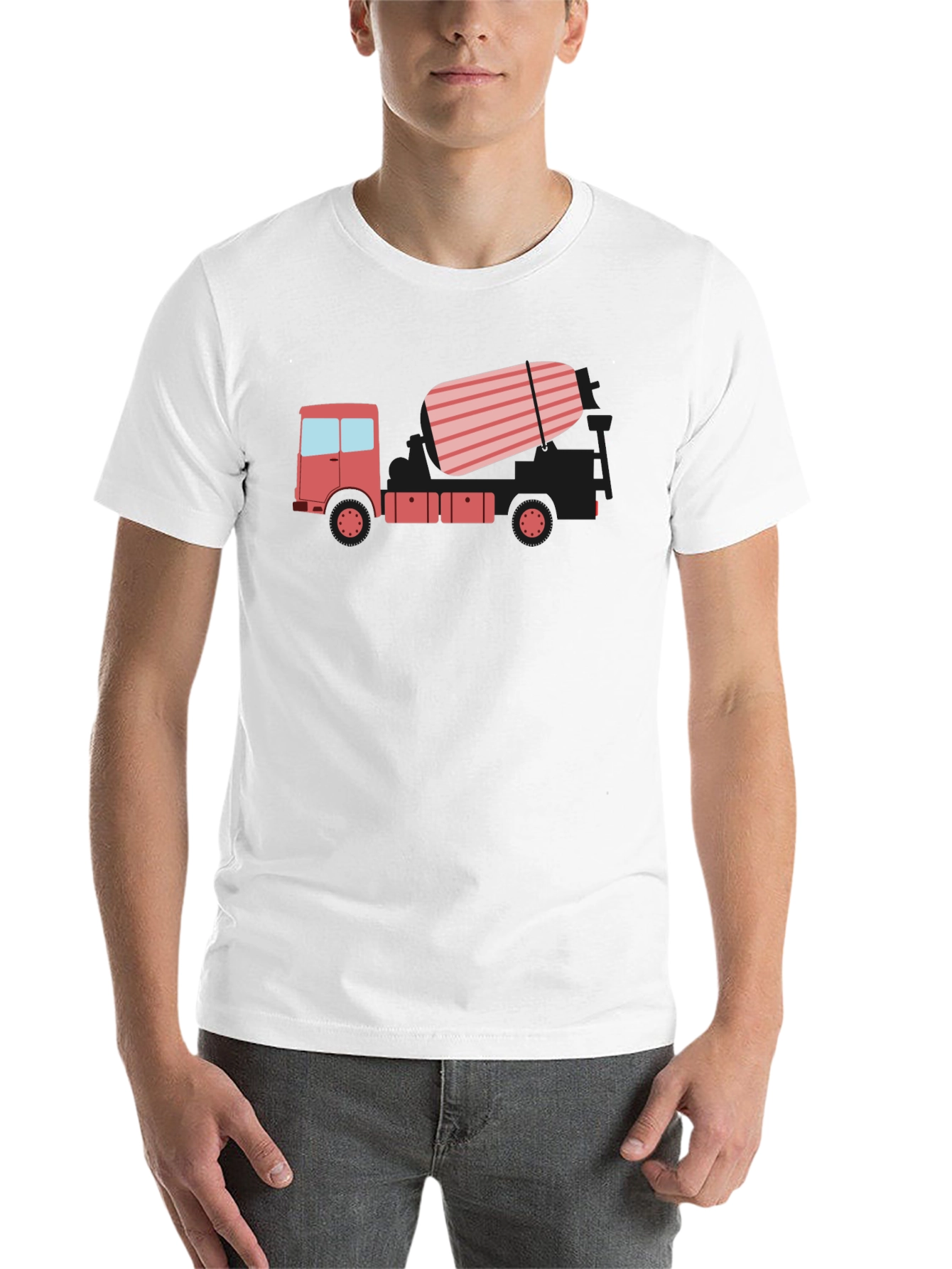 Black Concrete Truck Graphic Tee - Black Casual T-Shirt view 14