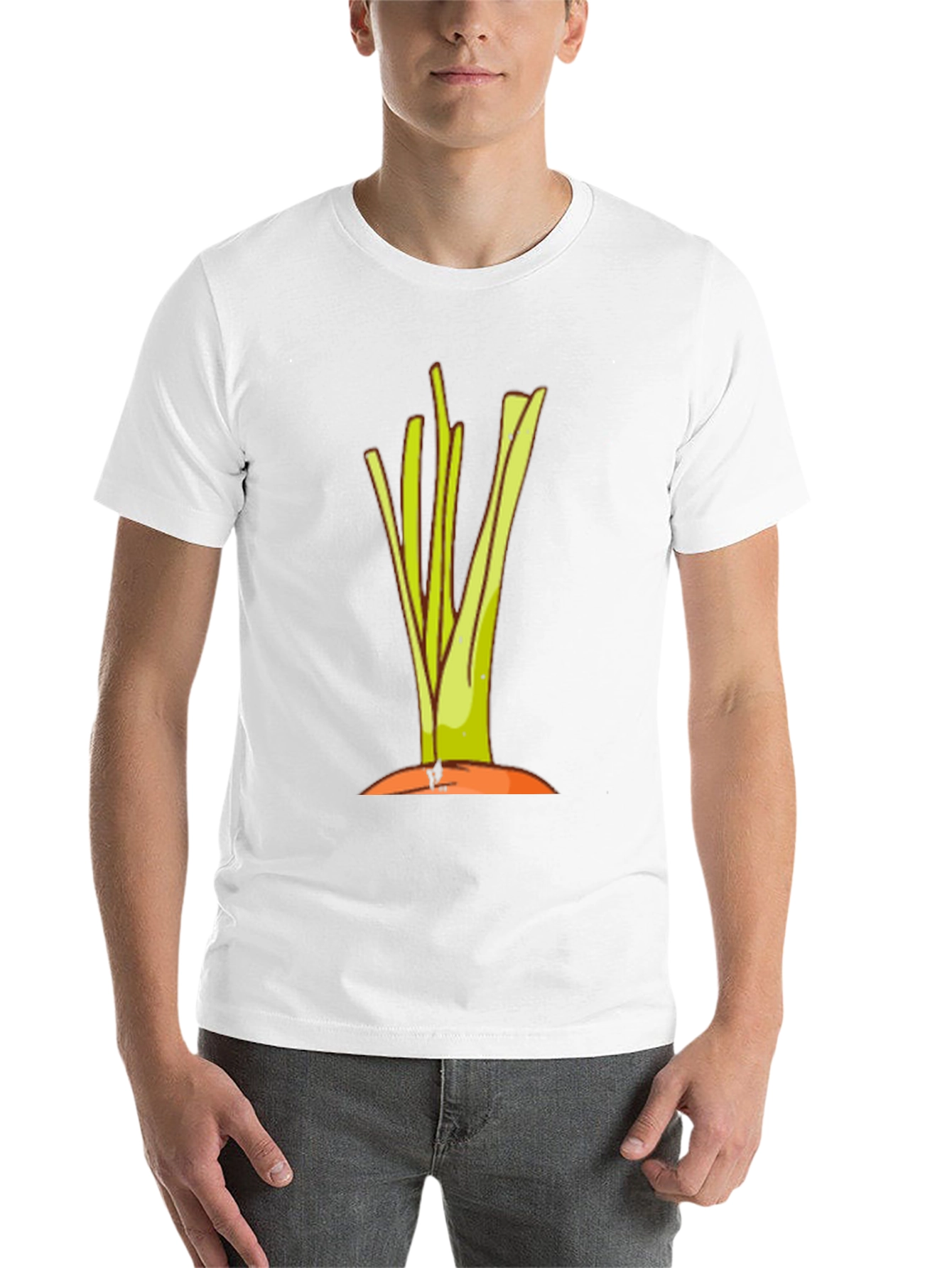 Cartoon Leek Graphic Black Tee - 14