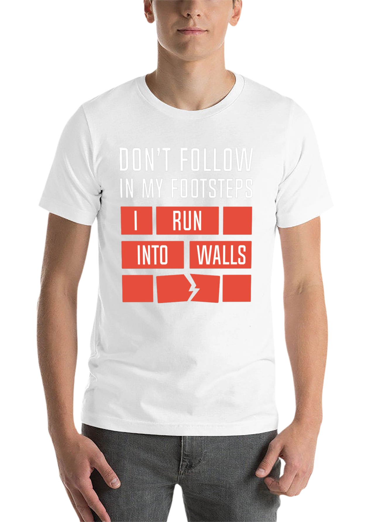 Black Funny Graphic Tee - Don't Follow My Footsteps! view 14