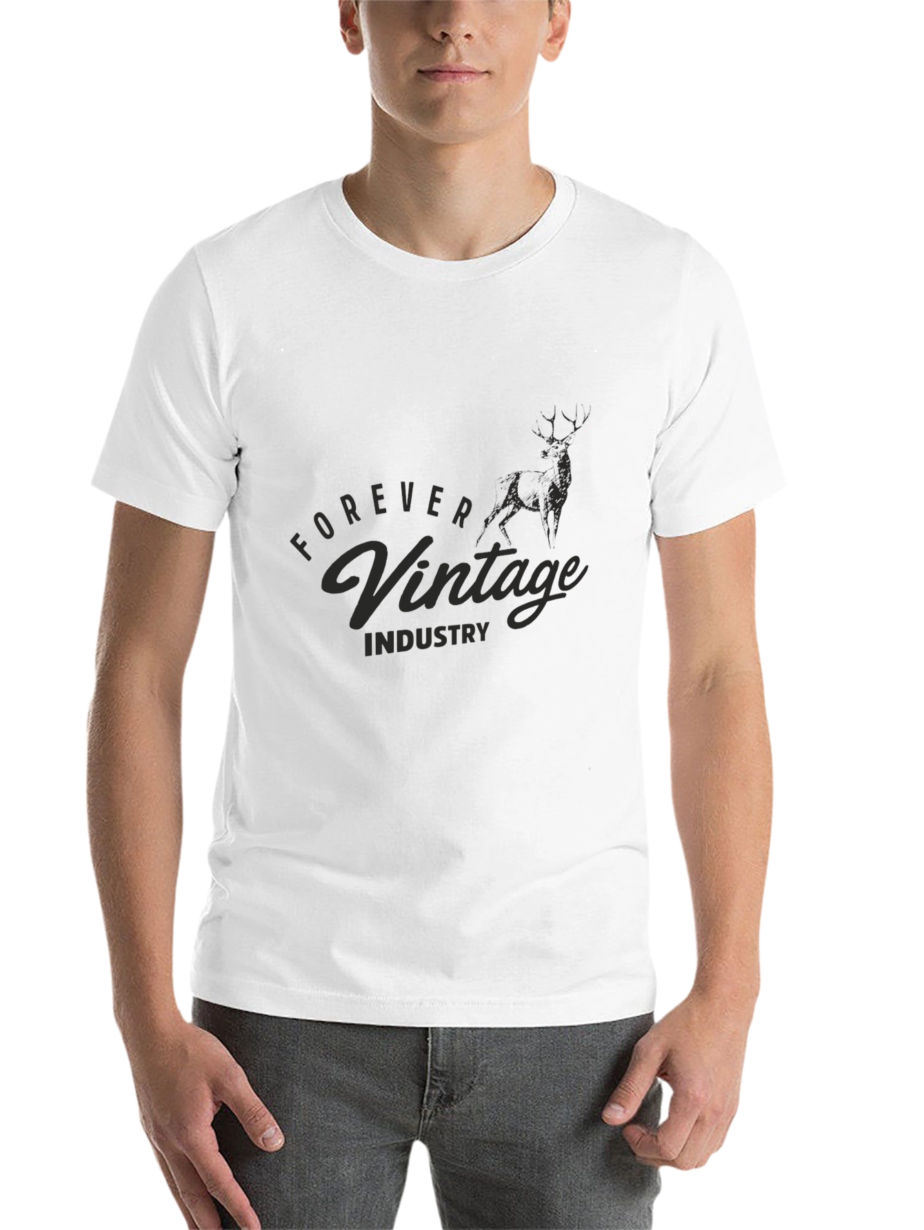 Black Forever Vintage Industry Men's Graphic T-Shirt view 14
