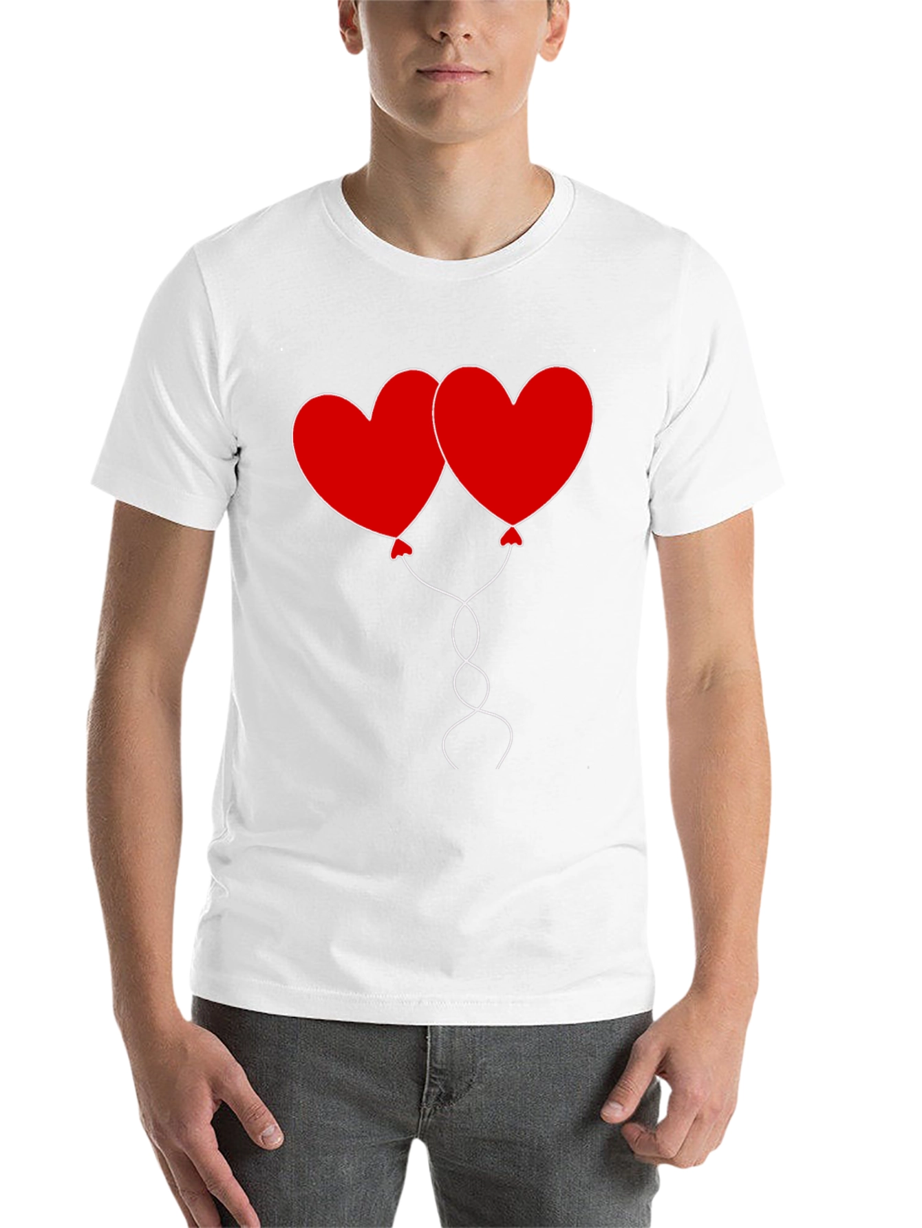 Black Heart Balloons Graphic Tee - Black Cotton Casual Shirt view 14