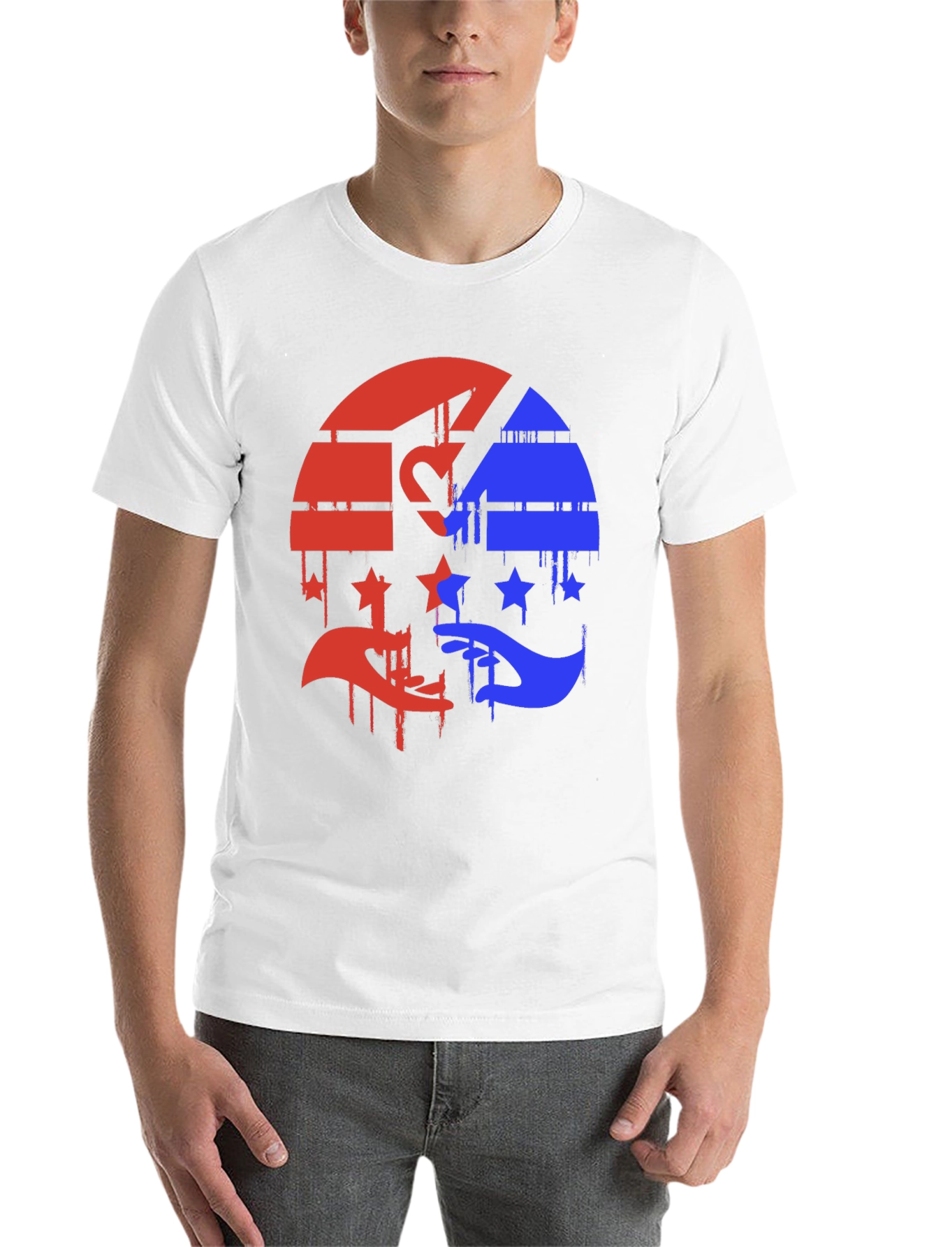 Black Red & Blue Graphic Tee - Abstract Design view 14