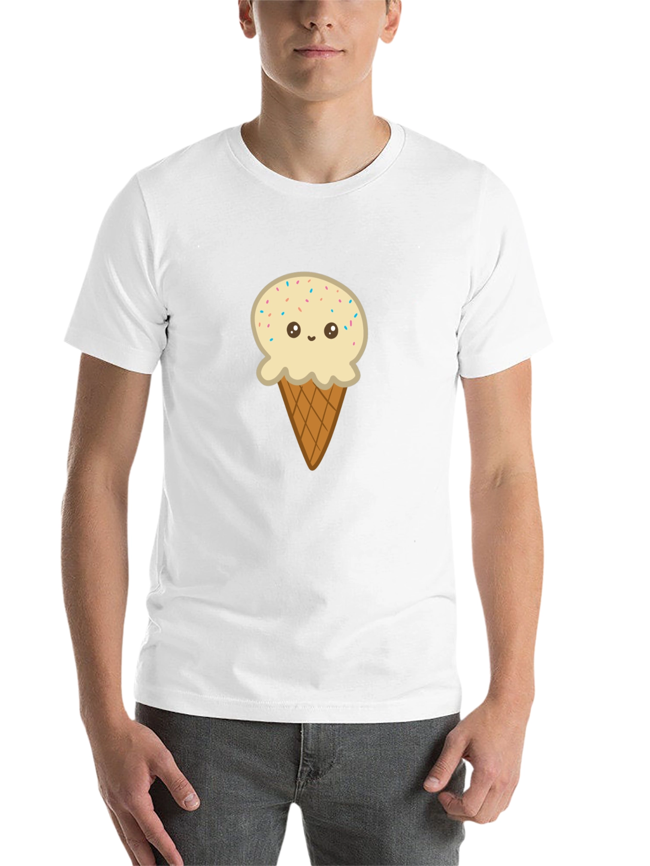 Black Ice Cream Cone Graphic Tee - Black Cotton T-Shirt view 14