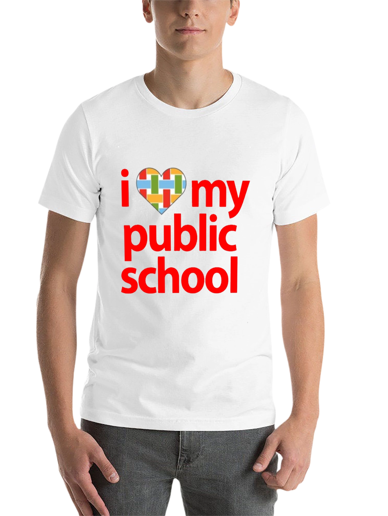 Black I Love My Public School T-Shirt view 14
