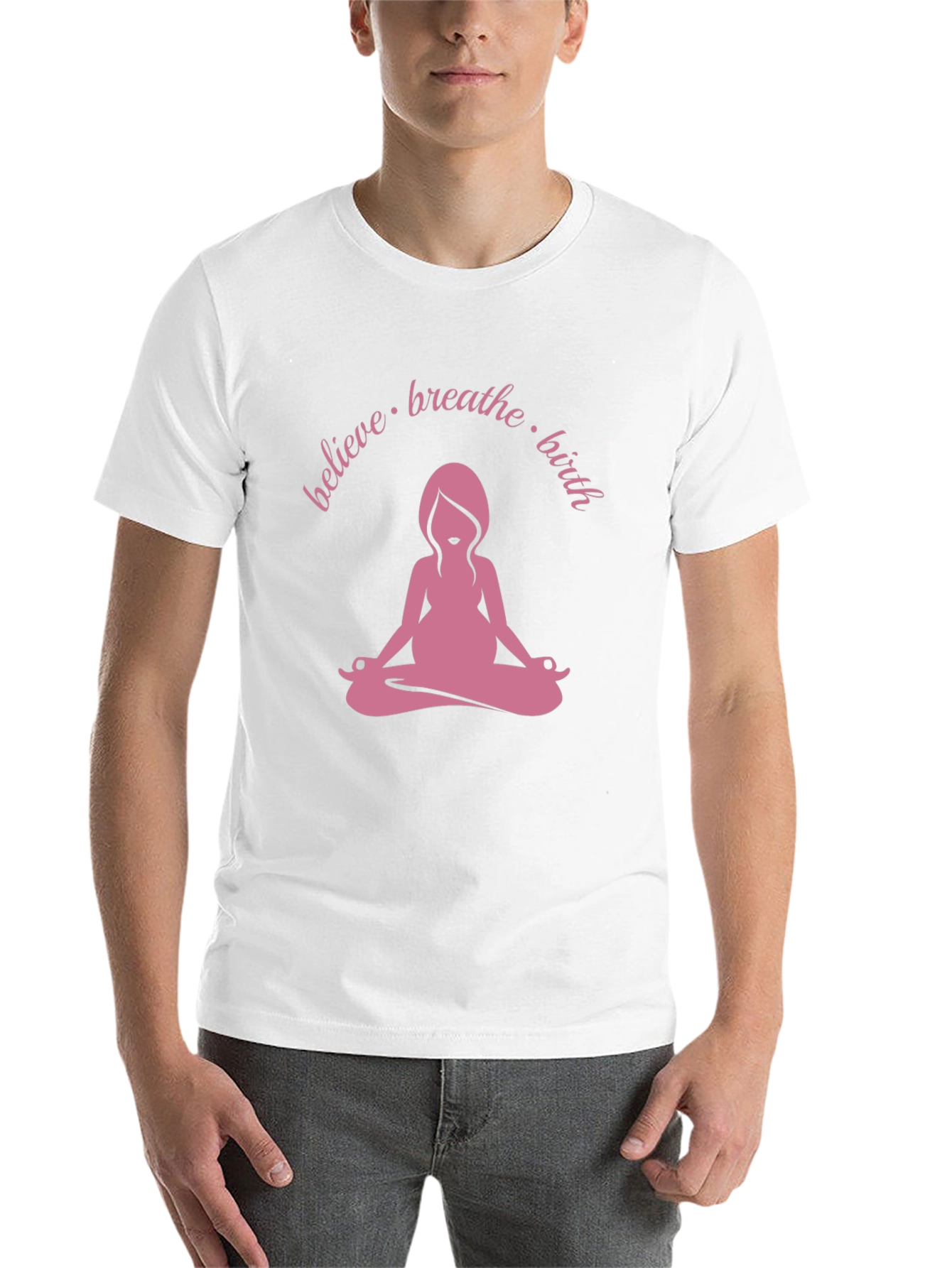 Black Believe Breathe Birth Yoga Tee view 14
