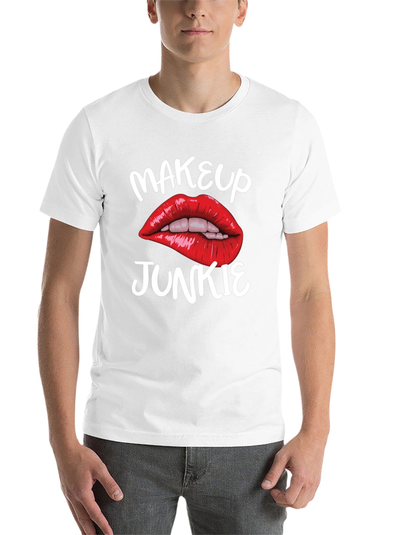 Black Makeup Junkie Graphic Tee - Bold Lips Black T-Shirt view 14