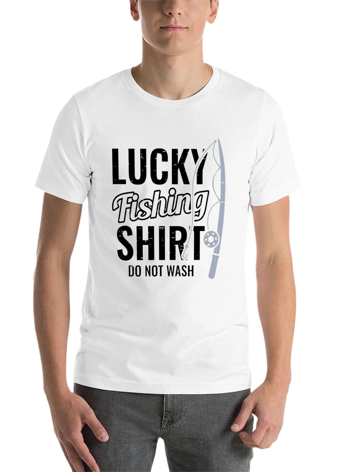 Black Lucky Fishing Shirt - Funny Graphic Tee view 14