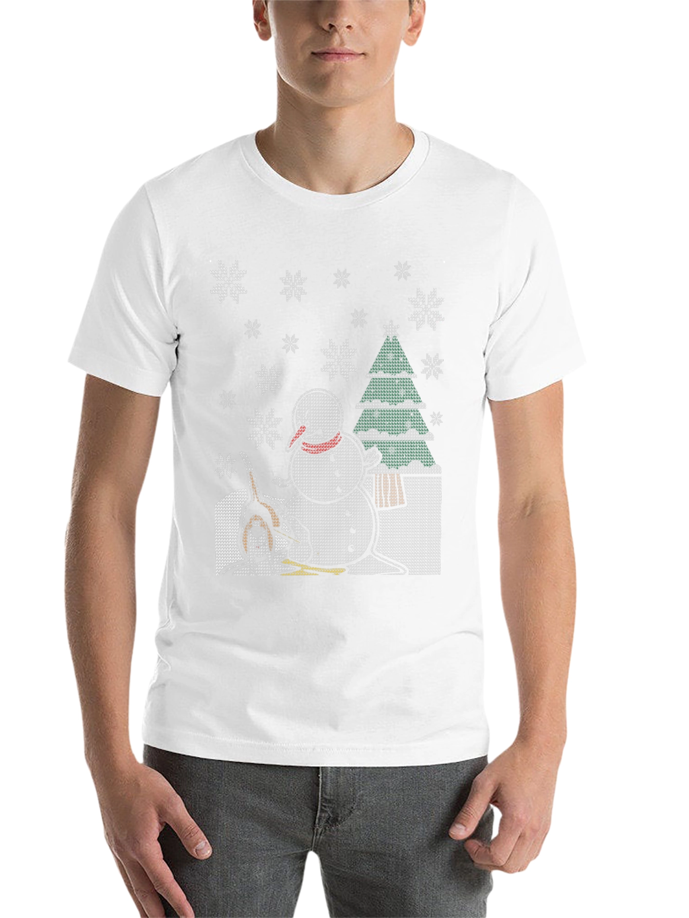 Black Funny Christmas T-Shirt Dog Snowman view 14