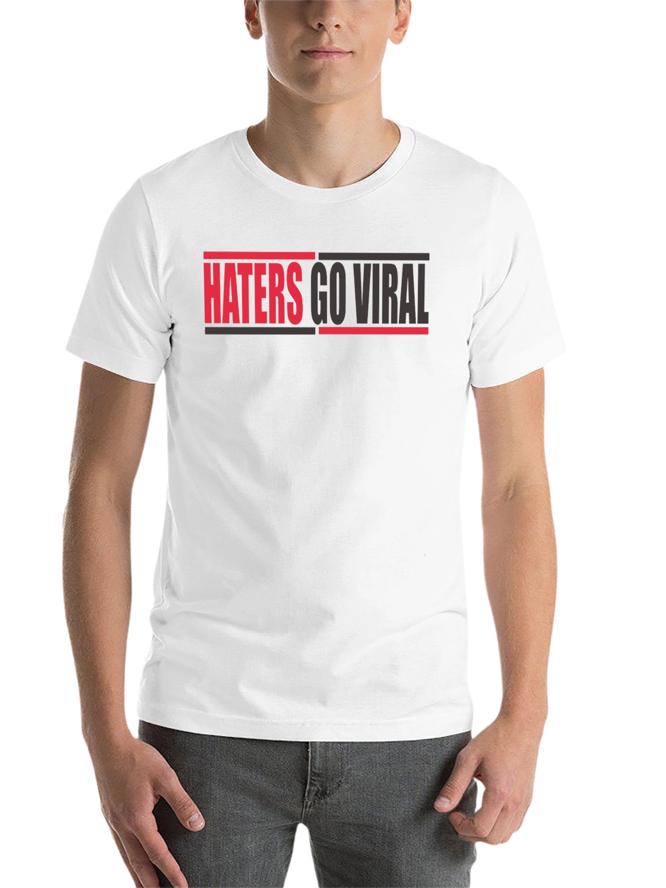 Black Haters Go Viral Graphic Tee - Bold Statement Shirt view 14