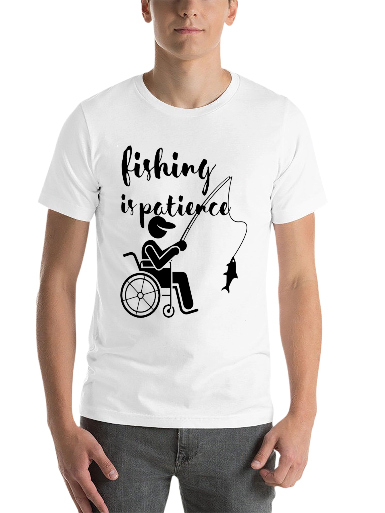 Black Fishing is Patience Tee - Accessible Angling Design view 14