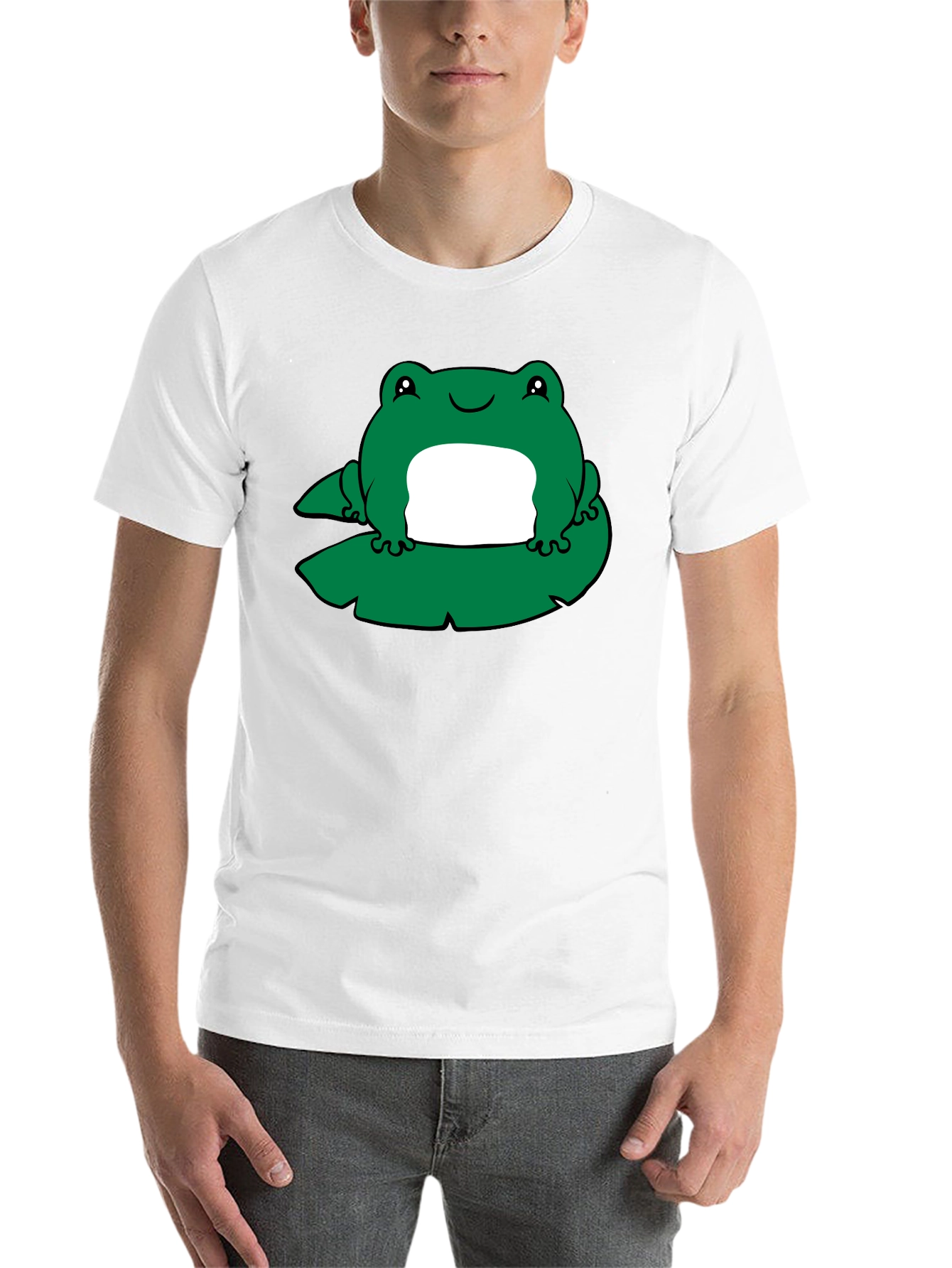 Frog on Lily Pad Graphic Tee - Black - 14