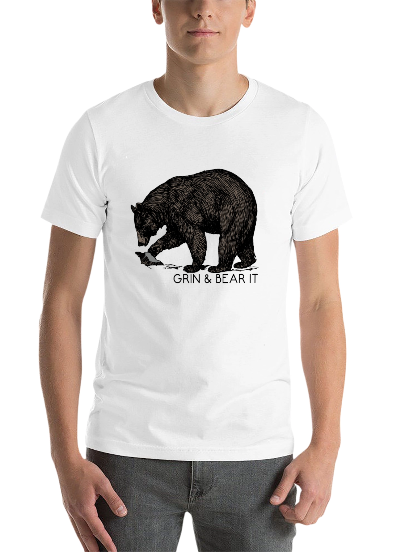 Black Grin & Bear It Graphic Tee - Black view 14