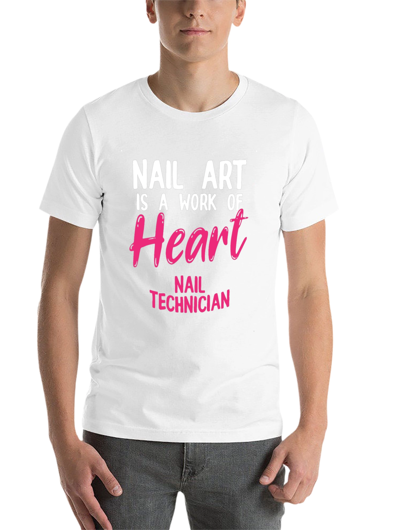 Black Nail Art Technician T-Shirt - Work of Heart Design view 14