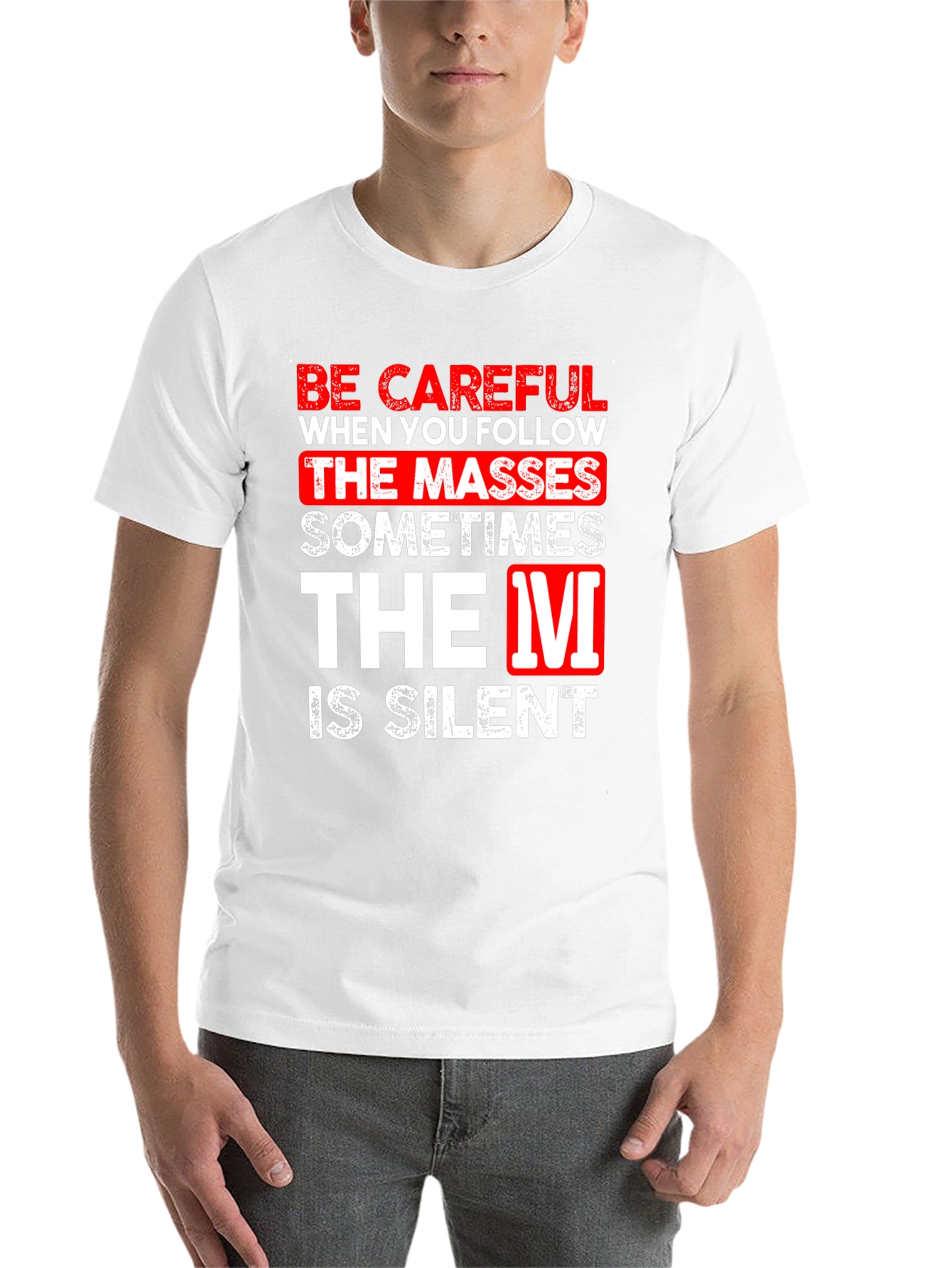 Black Be Careful Silent T-Shirt Funny Graphic Tee view 14